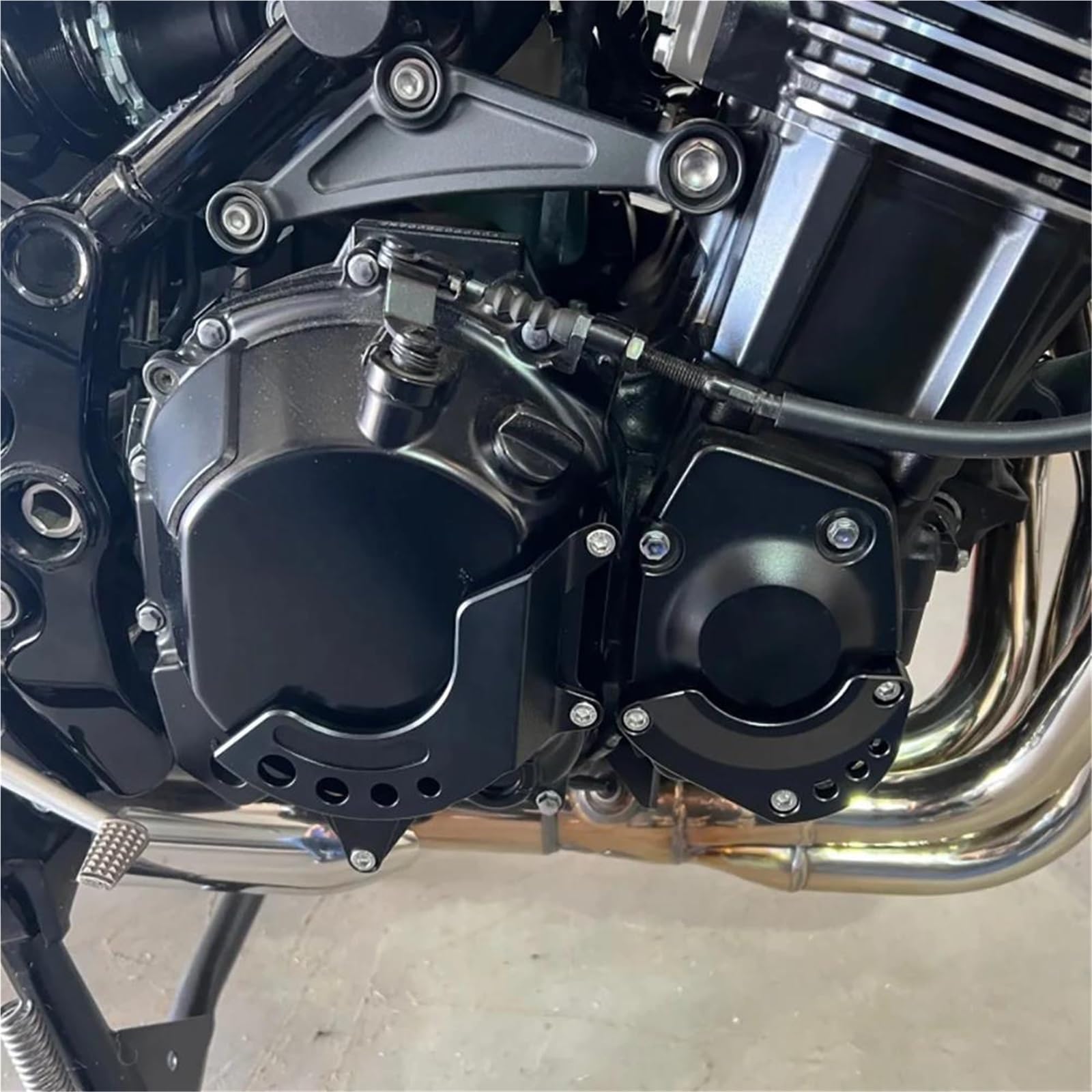 Motorrad-Motorschutz Für Z900RS Z 900 RS Cafe 2018–2023, Verkleidungs-Rahmengleiter, Sturzpads, Statorschutz, Zubehör Sturzschutz Sturzpads(SCHWARZ)