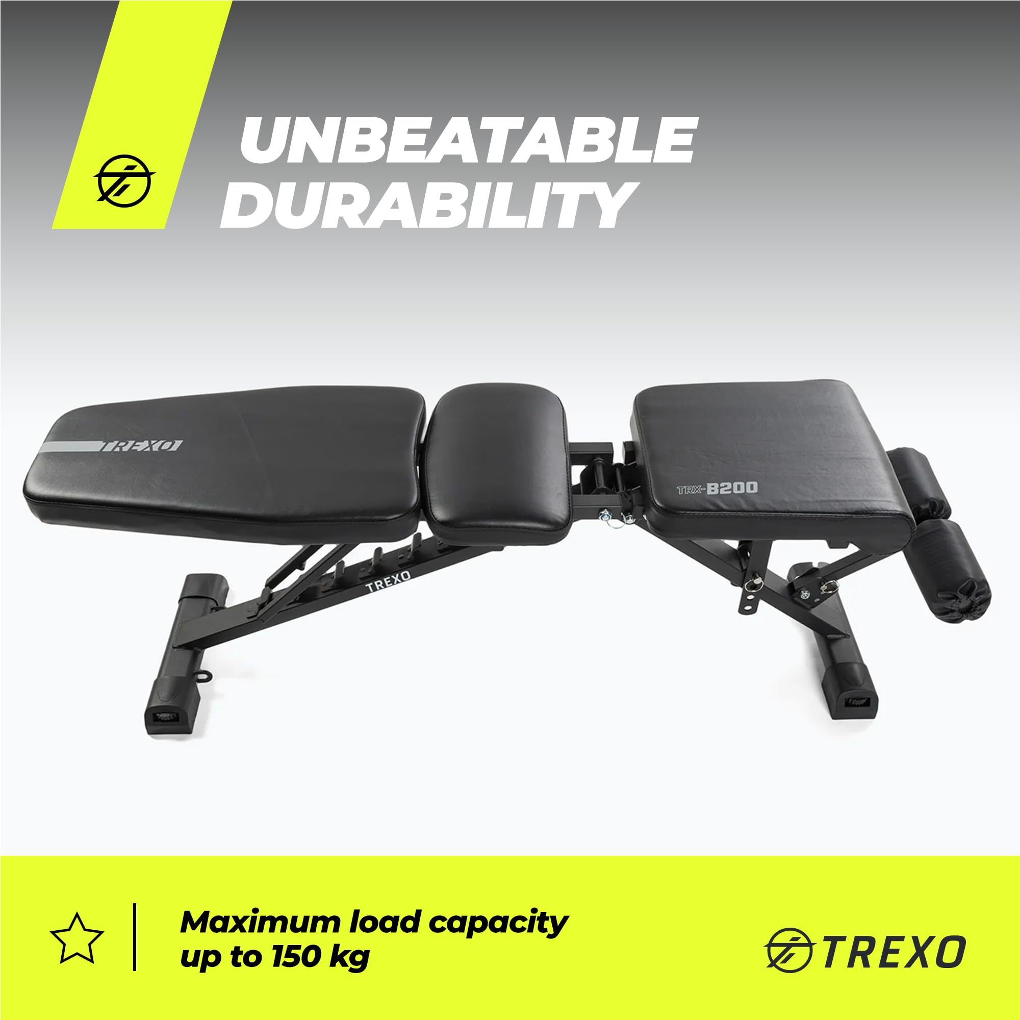 Image secondaire de Banc de Musculation Multifonction TREXO - Réglable et Robuste jusqu'à 150 kg