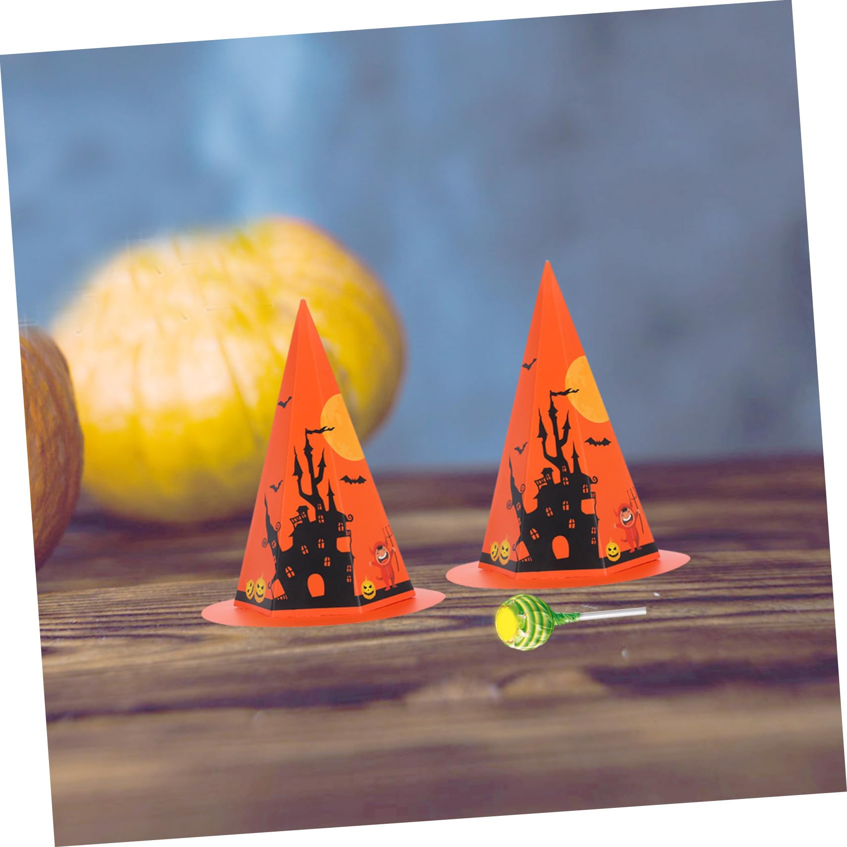 Ciieeo 50pezzi Scatola Caramelle Halloween Forma Cappello Strega Scatola Caramelle Scherzetto Contenitore Biscotti Halloween Conservazione