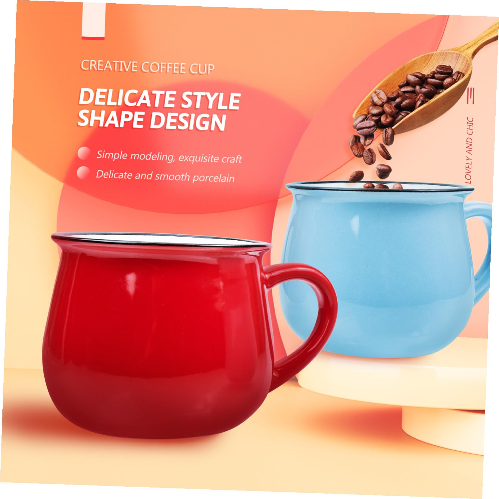 Toyvian 2stücke Keramikbecher für Kaffee und Tee Glatte Kanten zum Trinken Geeignet für Wasser und Milch Robust und Langlebig für Zuhause und Büro
