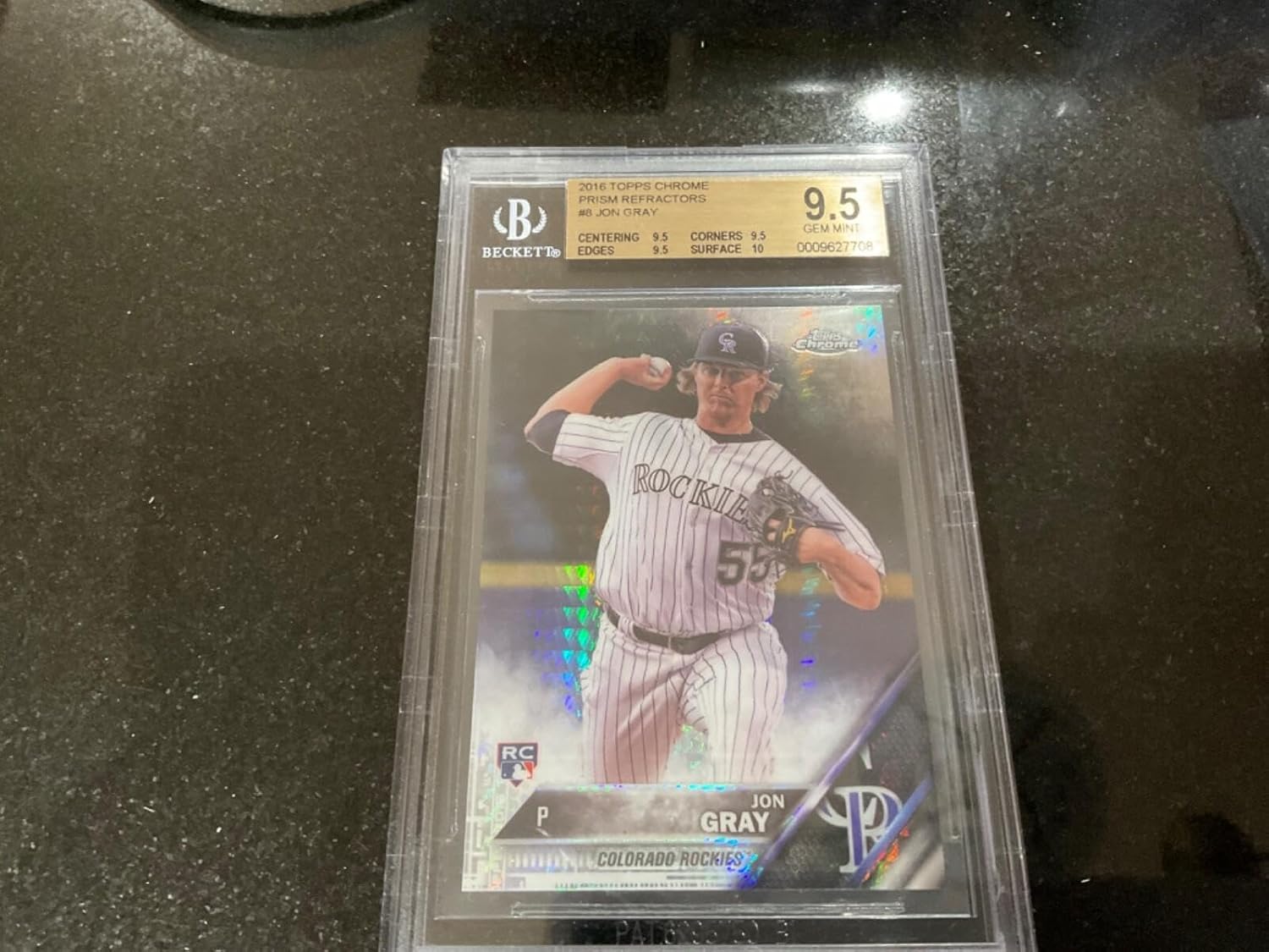 Jon Gray - 2016 Topps Chrome Prism Refractor Rc Bgs 9.5 - Baseball Slabbed Rookie Cards