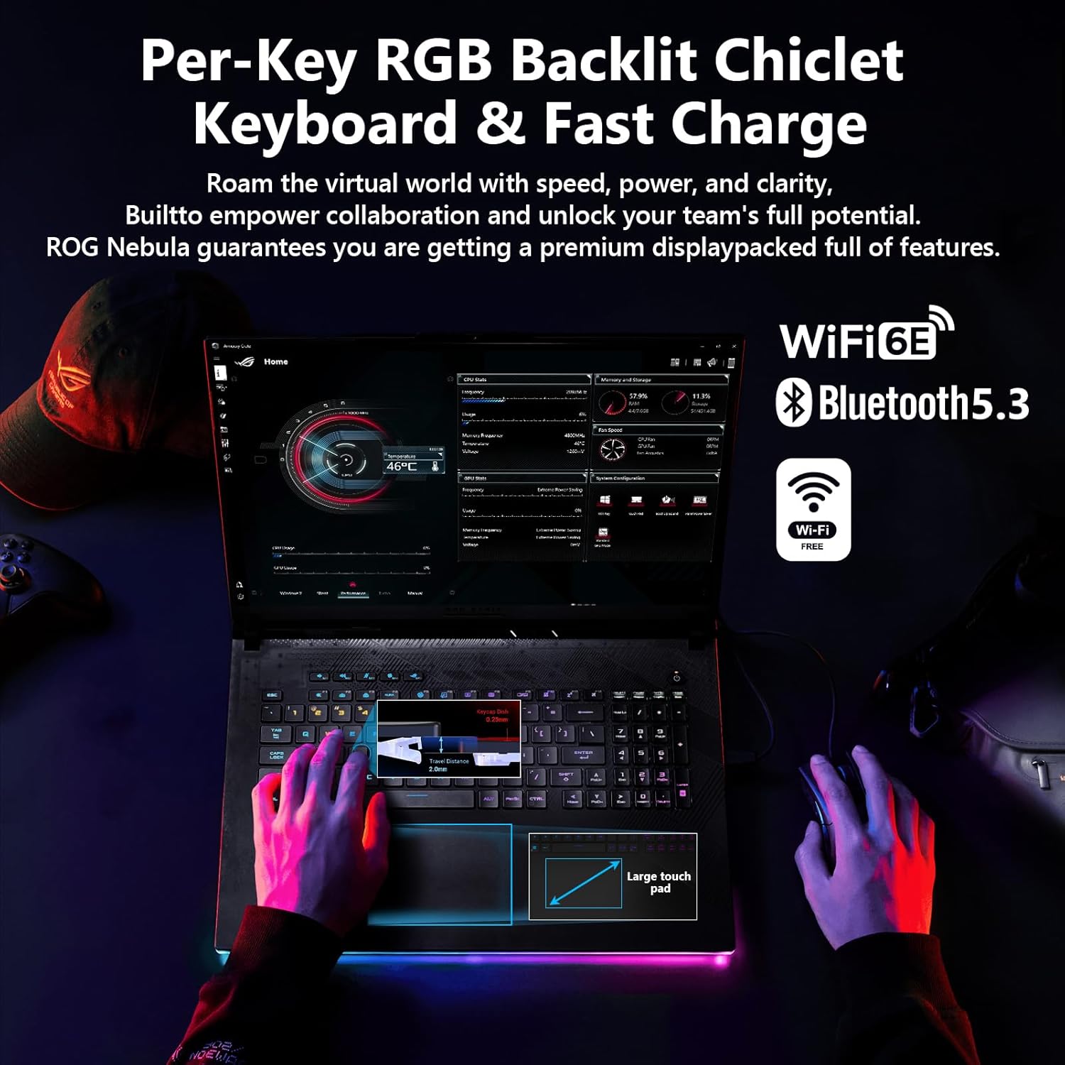 ASUS ROG Strix G18 2.5K Gaming Laptop, Nebula 18" IPS Display, 64GB DDR5, 1TB SSD, Intel i9-14900HX, GeForce RTX 4060, Per-Key RGB Backlit KYB, WiFi 6E, Windows 11 Pro + MS Office Pro