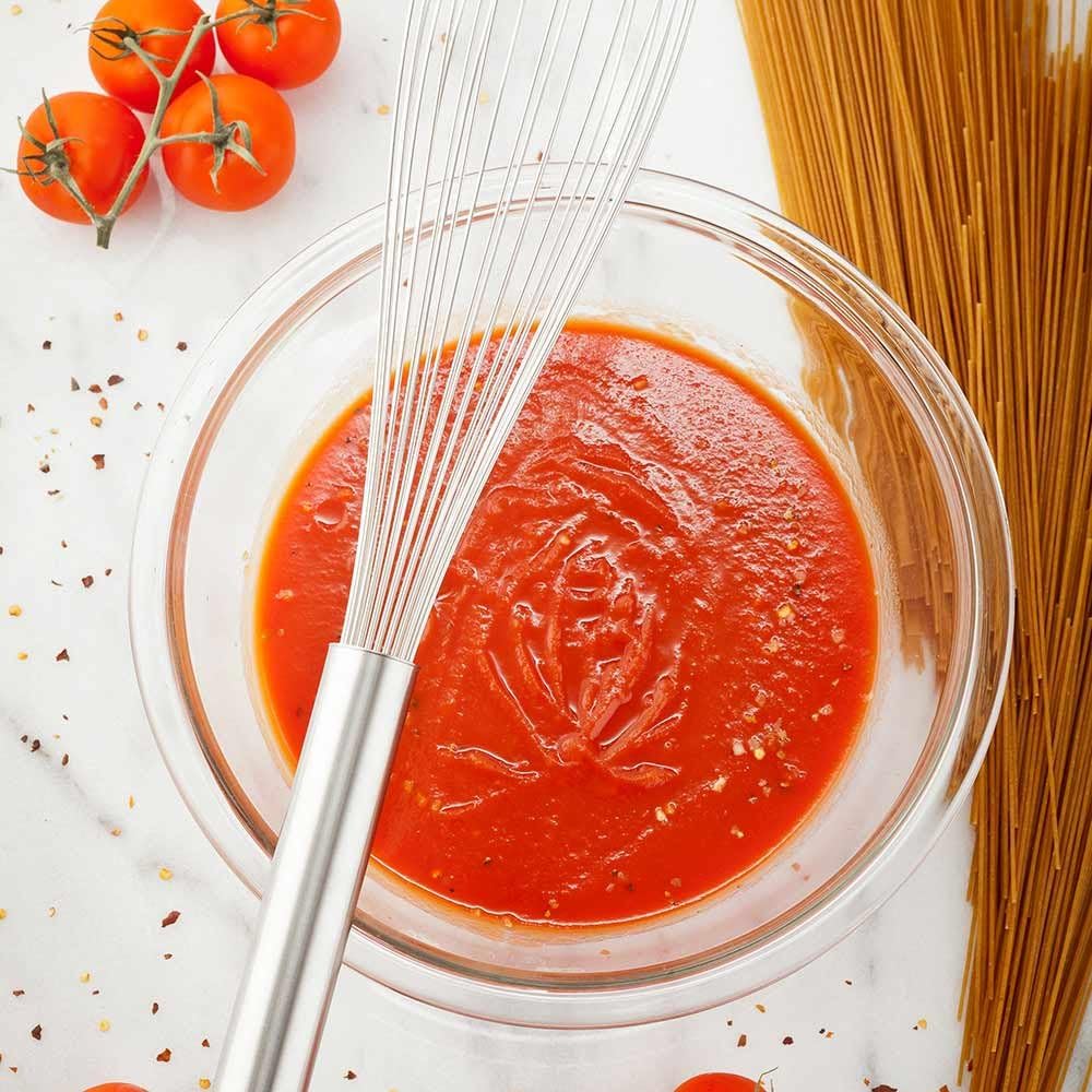 Met Lux 16 Inch x 3 Inch Baking Whisk, 1 With Ergonomic Handle Metal Whisk - Dishwasher-Safe, Corrosion-Resistant, Stainless Steel Whisk For Baking, For Whipping, Baking, Or Cooking - Restaurantware