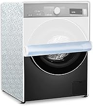 Stylista PVC Waterproof Washing Machine Cover Compatible for IFB 10 KG Fully-Automatic Front Loading Executive Plus MXC 1014, Waterproof and Dustproof, Floral Pattern Bright Grey