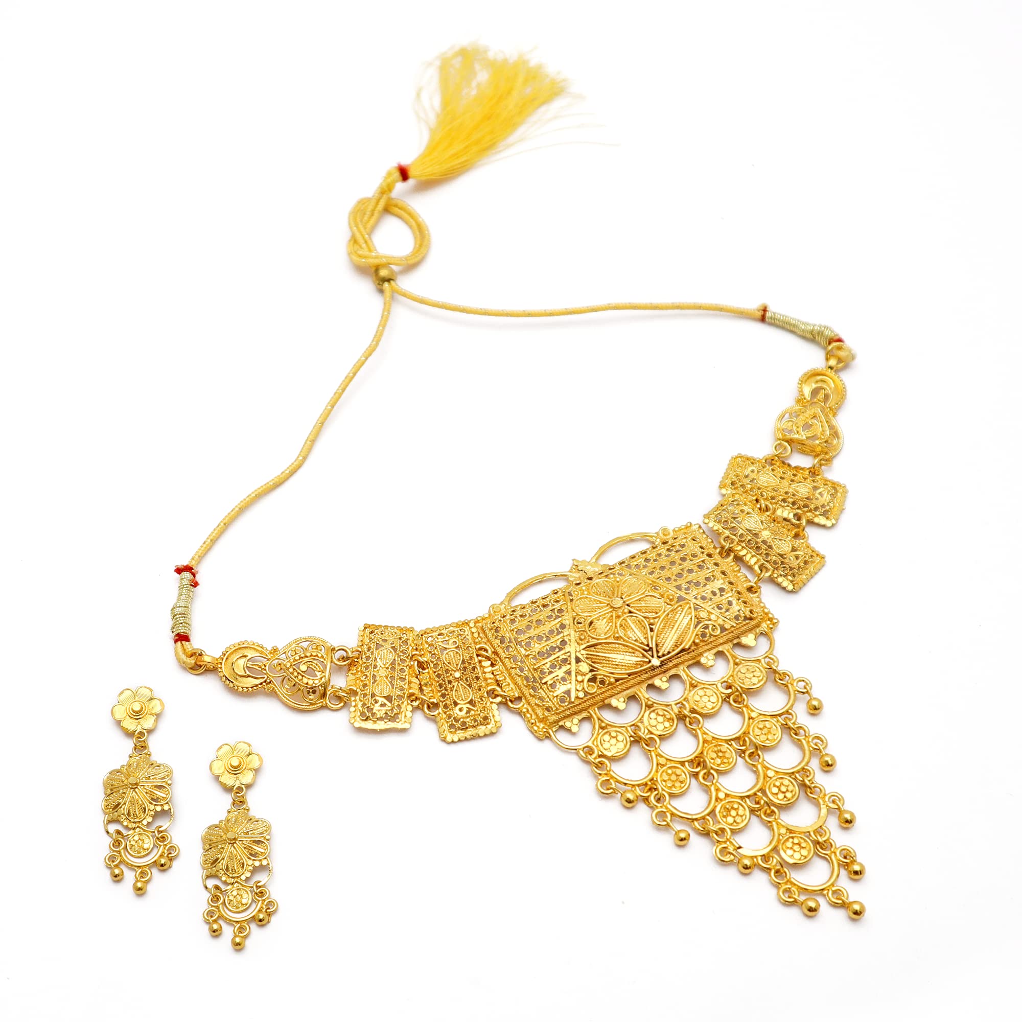 JILL FASHION Gold Plated Jewellery Necklace Set for Women and Girls (Ckr MM Jhalar) (B0BPRF1VXM) Amazon Price History, Amazon Price Tracker