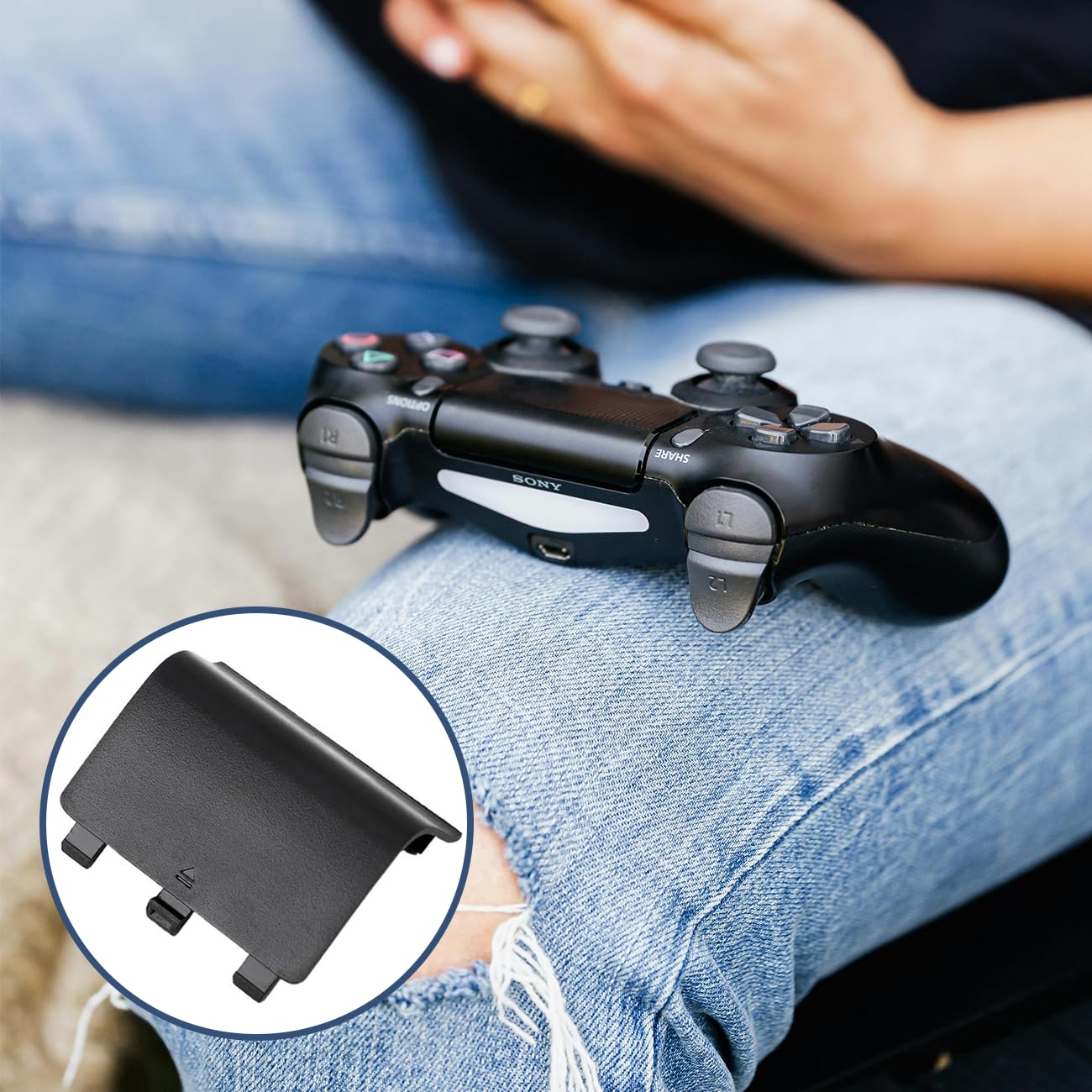 Paquete de 4 cubiertas traseras de batería compatibles con el controlador inalámbrico Xbox One, parte de la cubierta del controlador, parte trasera de batería de repuesto
