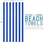 Ensemble de serviettes de plage surdimensionnées 6 pièces 72x40 po rayées, ensemble de serviettes en éponge fines XL, accessoires essentiels doux, super absorbantes pour la piscine, le voyage, le bain, la natation, le camping, en gros, hommes, femmes, adultes, cadeau