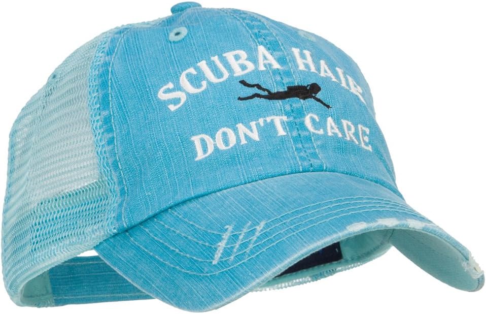 e4Hats.com Scuba Hair Don't Care Embroidered Cotton Mesh Cap