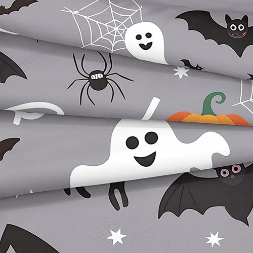 Miniatura 6 de Juego de edredón de Halloween, tamaño Queen, edredón de calabaza, lindo patrón de fantasma, calabaza, juegos de ropa de cama de Halloween para niños