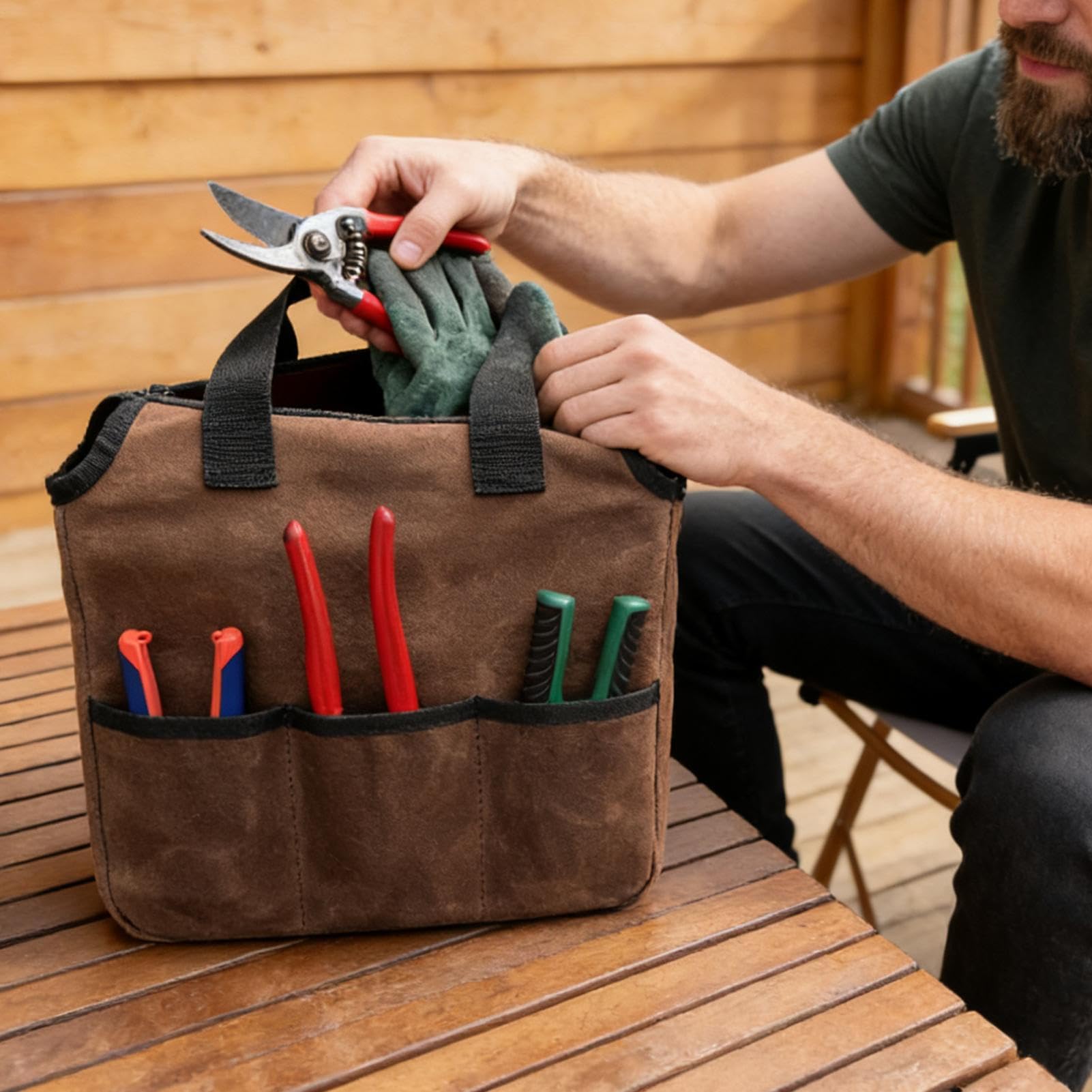 Sacs pour outils de jardin Sac de rangement spacieux avec plusieurs poches