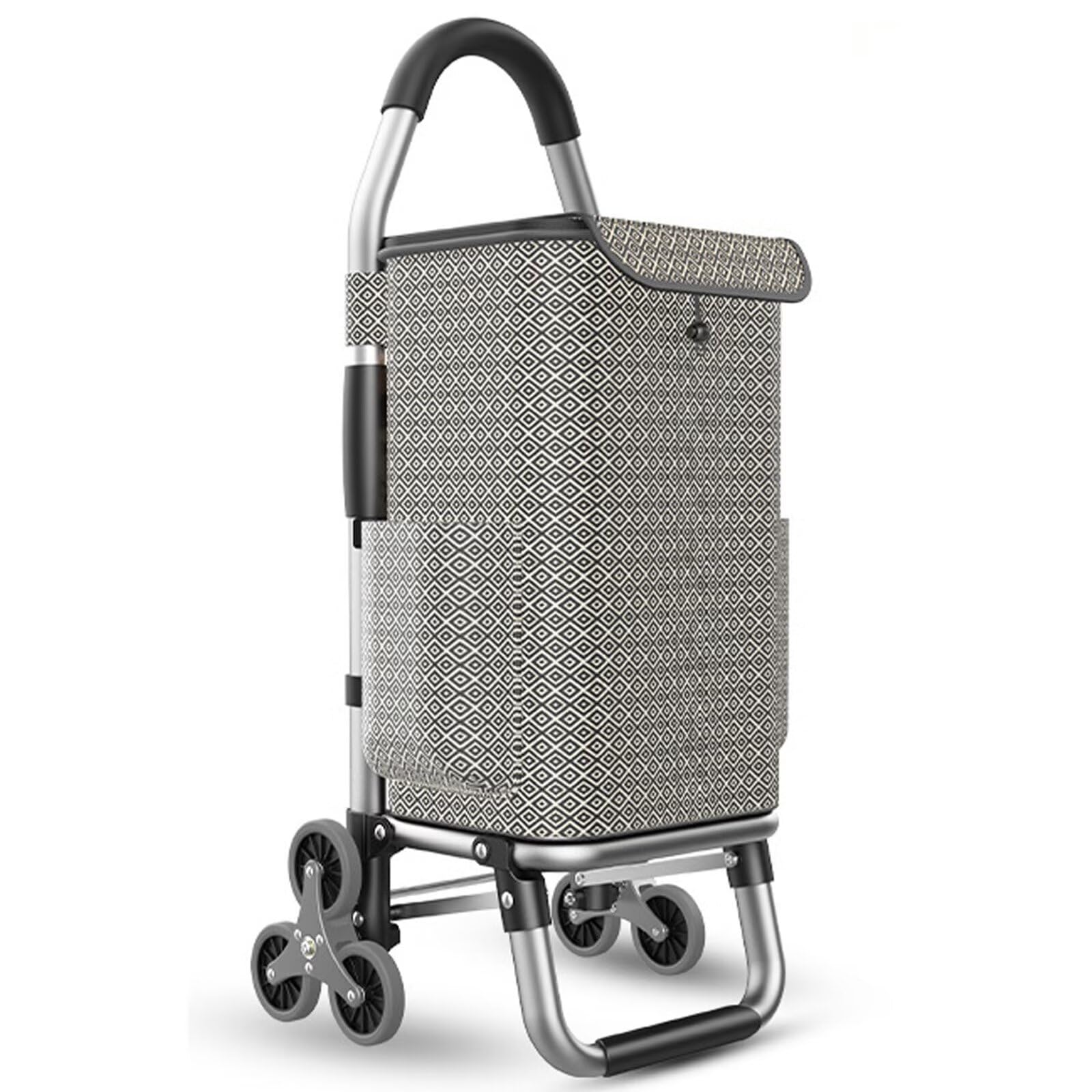 Carrello per la spesa riutilizzabile in alluminio, 36 l, rimovibile con ruote silenziose, ideale per generi alimentari, commesse, corse di mercato