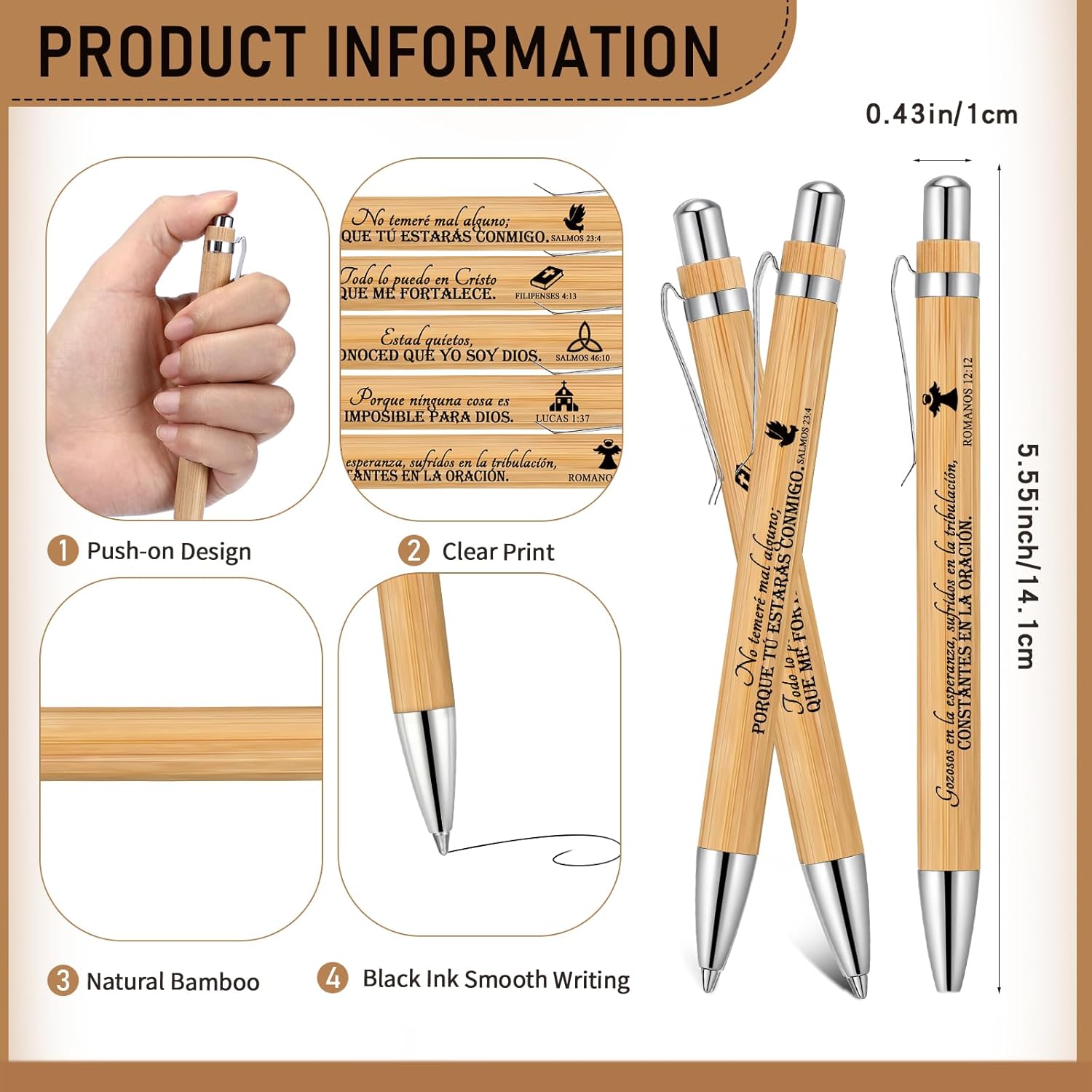 Kosiz 80 Pcs/40 Set Christian Gifts Bulk Religious Spiral Notebook with Bible Verse Pen Prayer Journal Inspirational Notepad for Men Women Church Friends Birthday Sunday School (Spanish Tree of Life) - Image 3