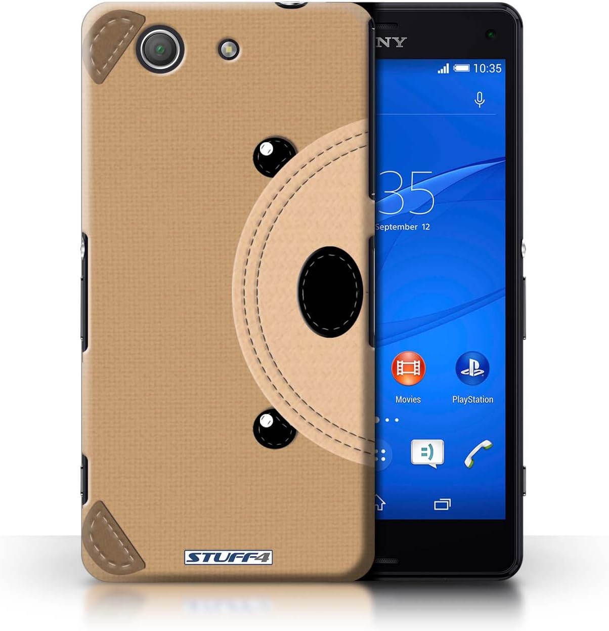 STUFF4 Phone Case / Cover for Sony Xperia Z3 Compact / Bear Design / Animal Stitch Effect Collection