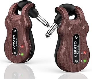 Lekato sistema de guitarra sem fio 5.8 receptor transmissor de