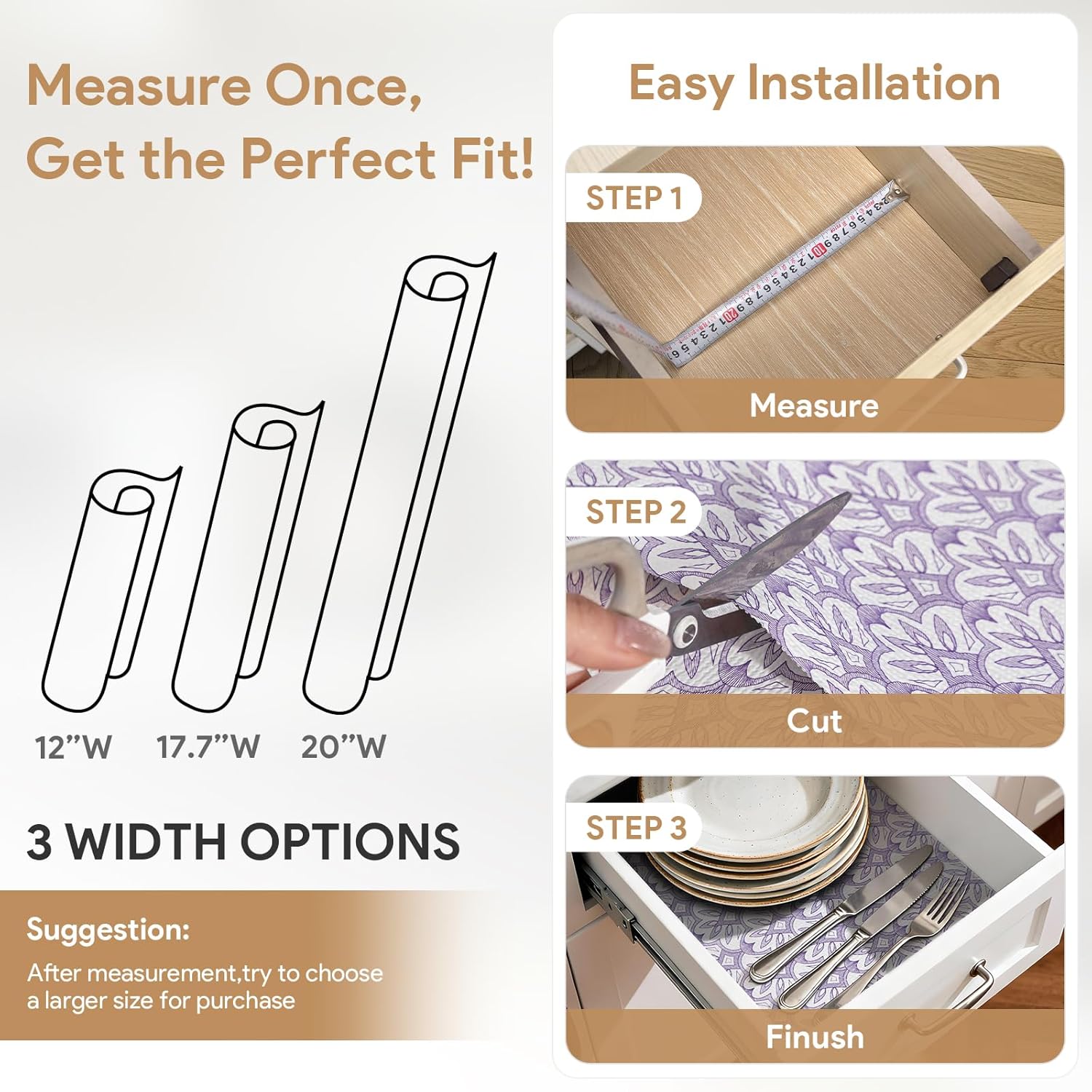 Shelf Liner Purple 5Rolls*17.7'' X 96'' Drawer Liners Shelf Liners for Kitchen Cabinets Non Adhesive, Strong Grip Anti Slip Cabinet Liners for Shelves, Oil-Proof Waterproof Cupboard Liner