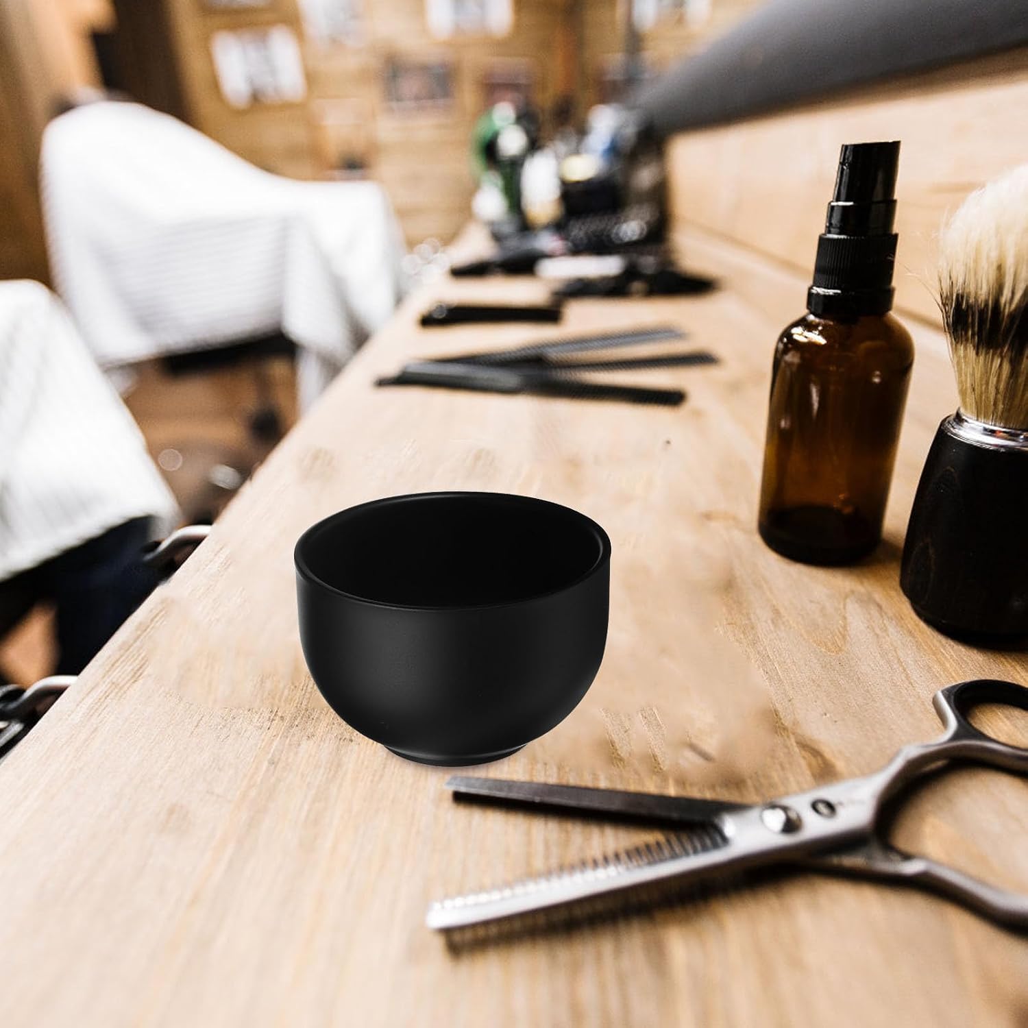 Stainless Steel Shaving Soap Bowl and Brush Mug Double-layer Black Metal Shave Bowl for Men Unbreakable Shaving Cream Container and Face Care
