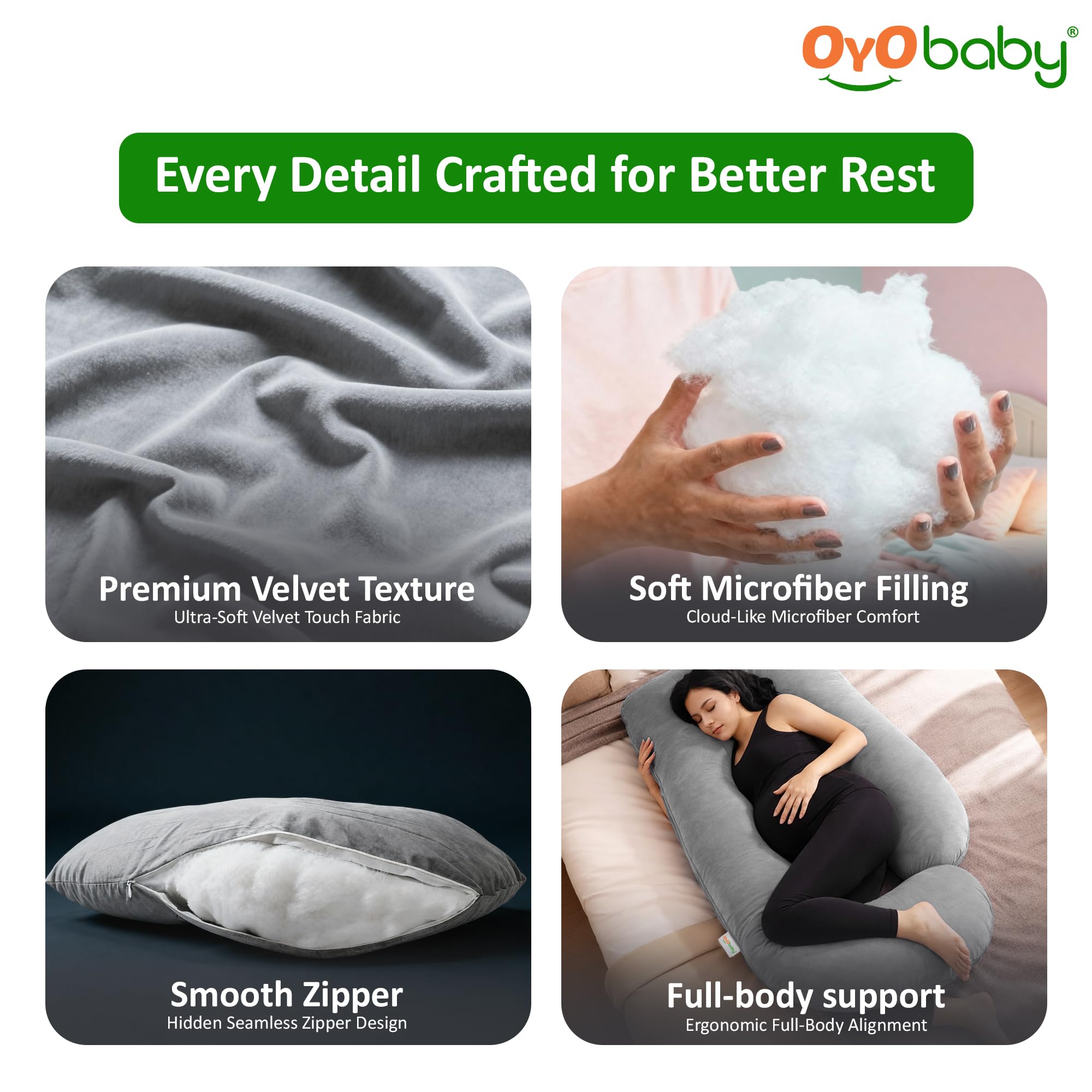 J-Shape Maternity Pillow - Full Body Pregnancy Support -7 J-Shape Maternity Pillow - Full Body Pregnancy Support -7