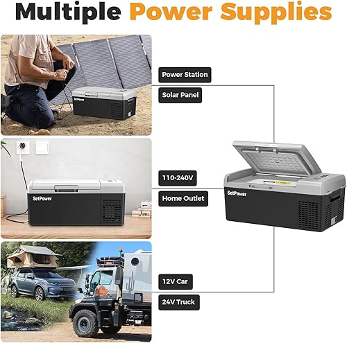 Miniatura 8 de Setpower FC15 - Refrigerador portátil de 12 V, refrigerador de enfriamiento rápido para automóvil, -4℉ a 68℉, refrigerador portátil para automóvil