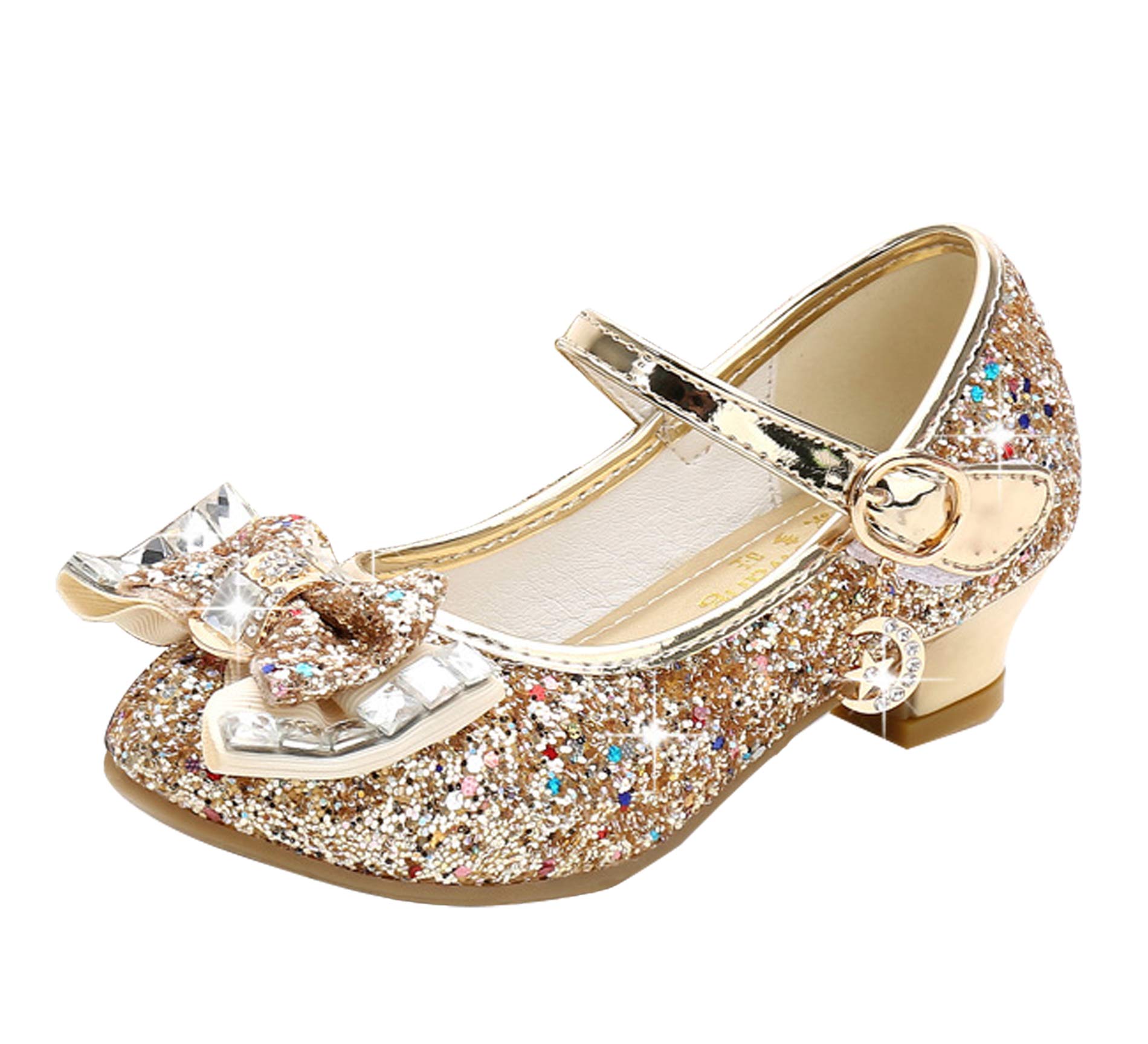 Cadidi Dinos Girls Dress Shoes Wedding Party Heel Mary Jane Princess Flower Shoes (Toddler/Little Kid/Big Kid)