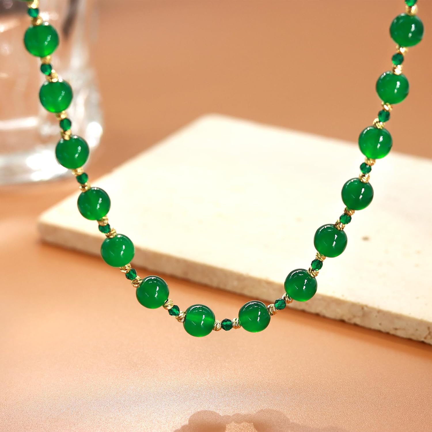 AILUOR Beaded Gemstone Necklace for Women, Colorful Boho Bead Choker Necklace Natural Stone Beach Necklace 14K GoldPlated Rainbow Beaded Choker Necklace Summer Handmade Jewelry - Image 6