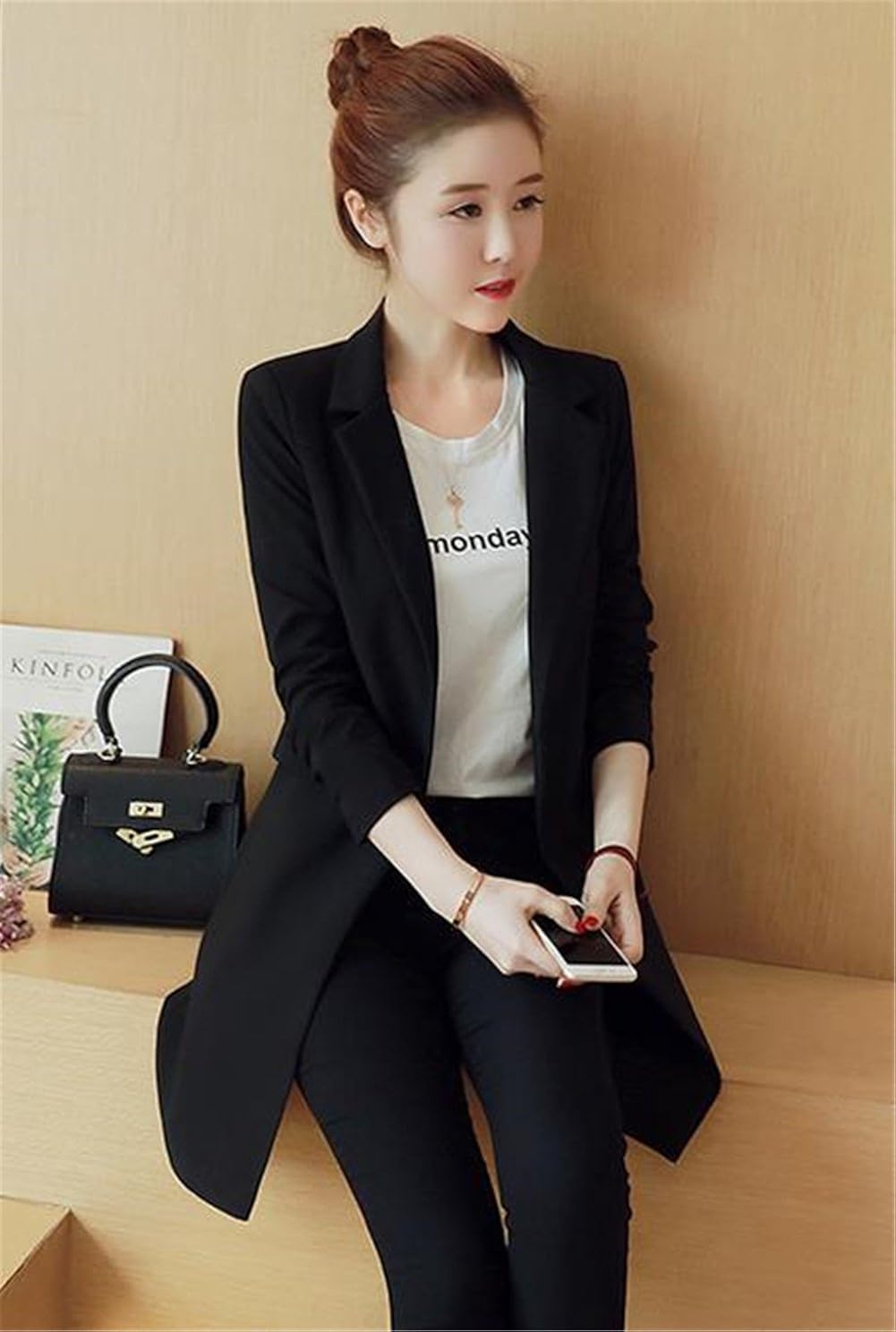 市場 テーラードジャケット ゆったり スーツジャケット 黒 無地 レディース アウター