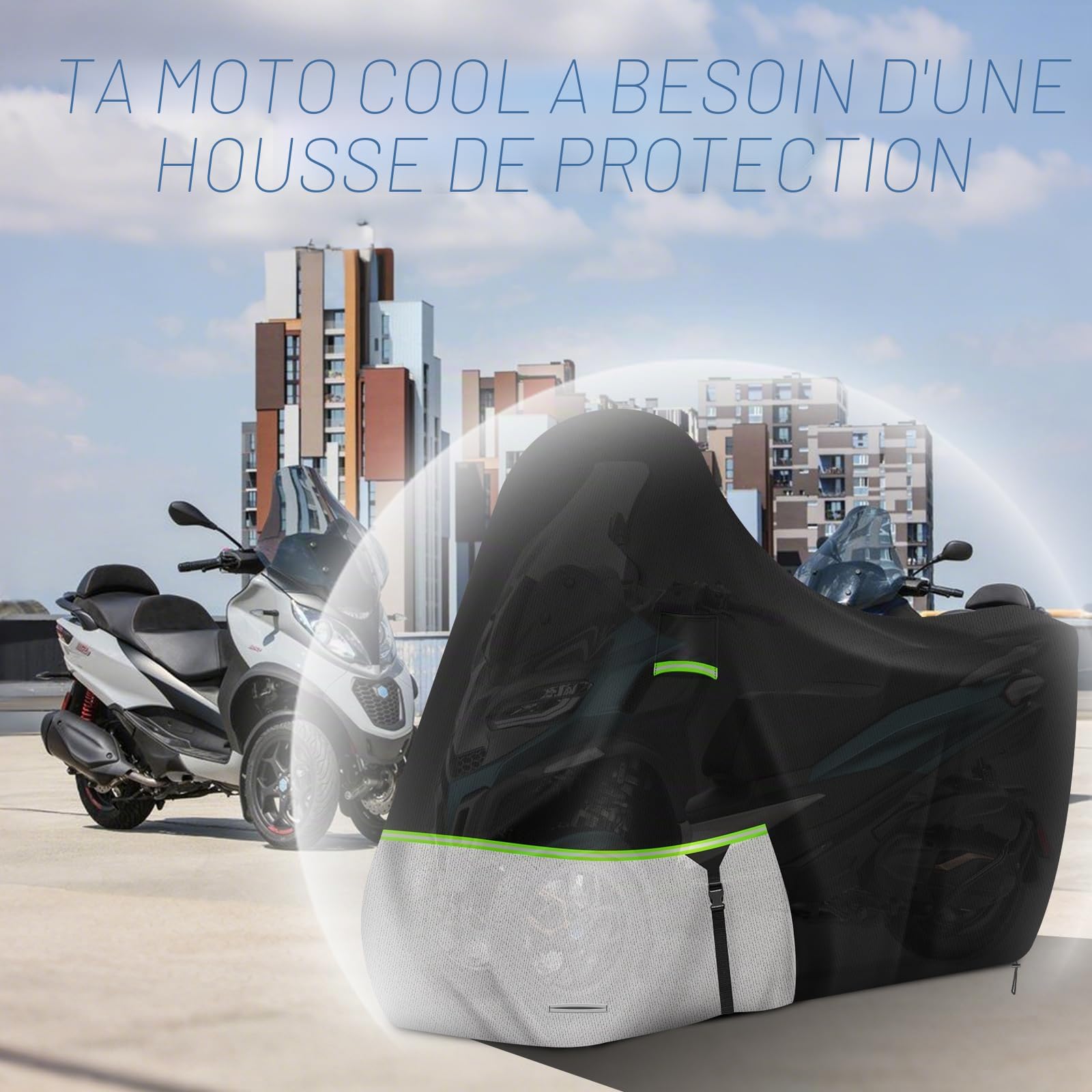 Bâche Moto Exterieur pour Piaggio MP3 400/500 sans Coffre