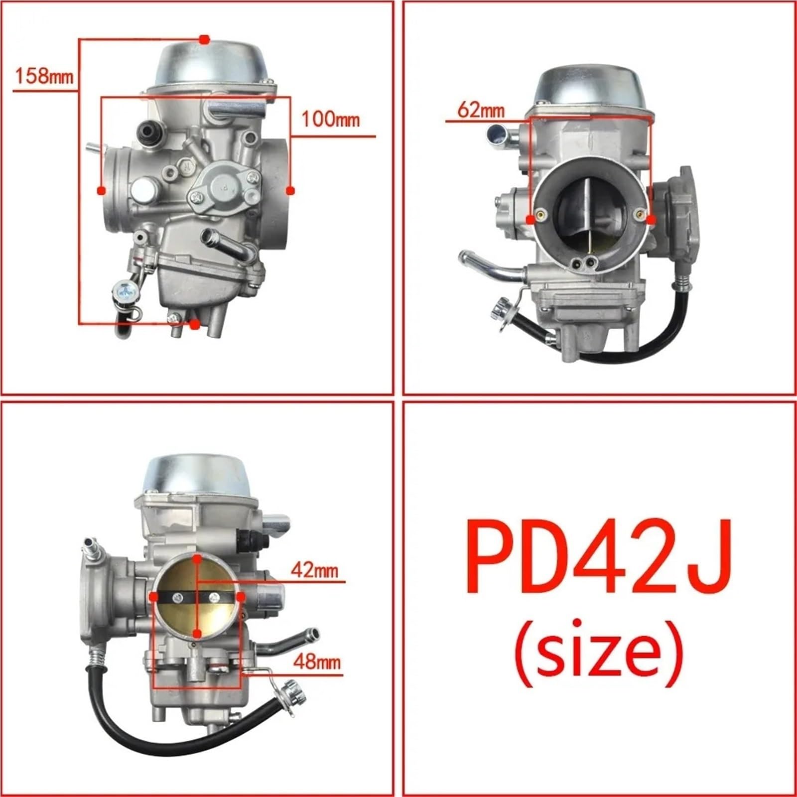 kit carburatore ADATTO PER JINGKE Carburatore Pd42J 42mm Cassa del vuoto Per Yamaha Grizzly 600 660 YFM600 Per Raptor ATV UTV