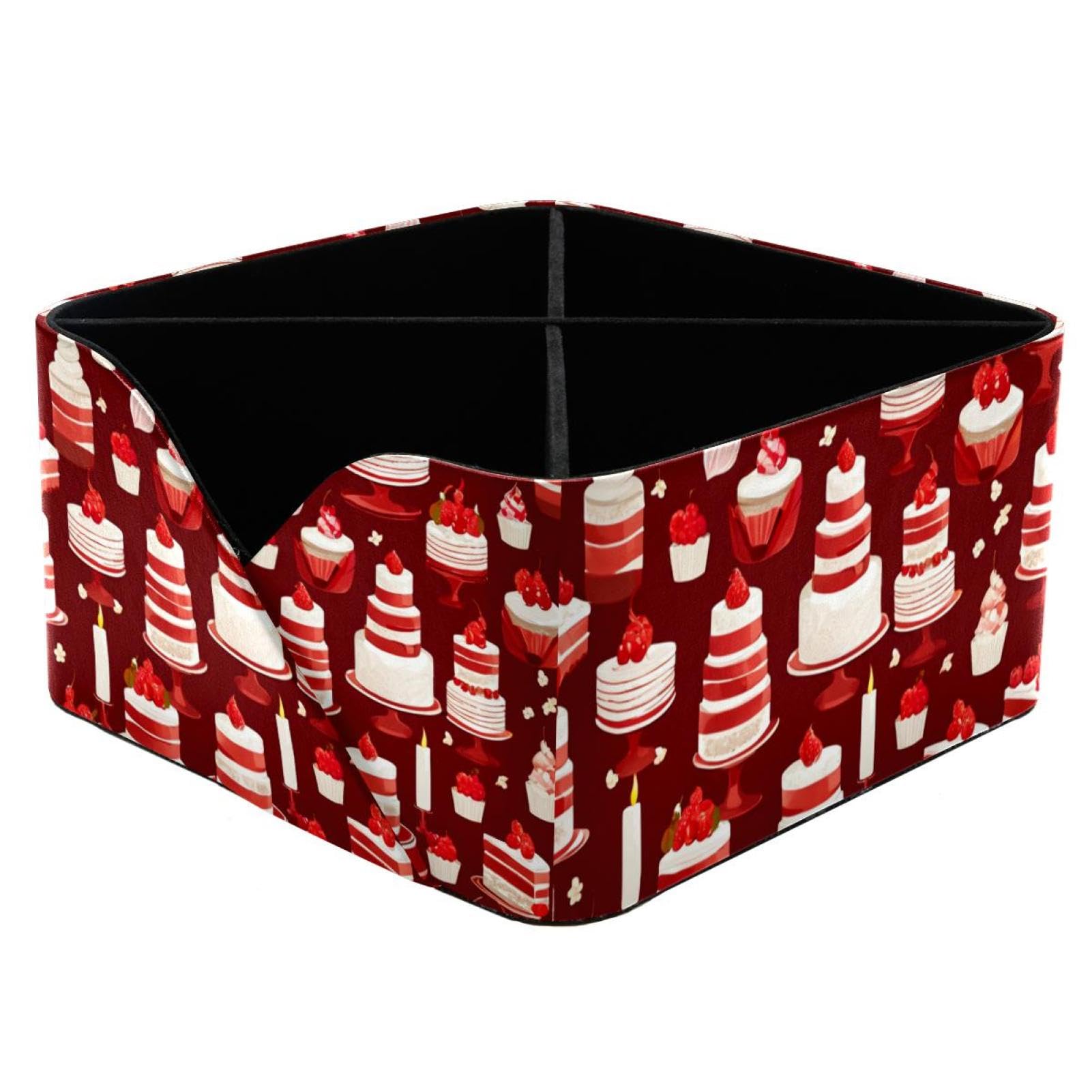 Boîte de rangement de bureau avec compartiments et motif dessert