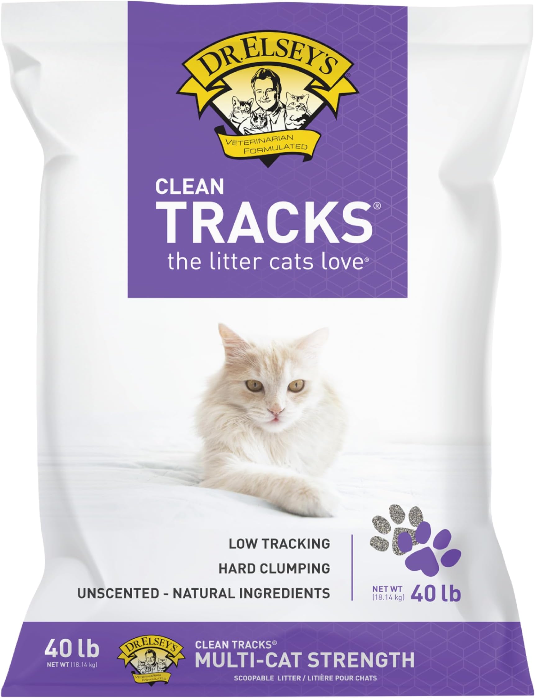 Dr. Elsey's Clean Tracks Clumping Clay Cat Litter, 40 lbs.