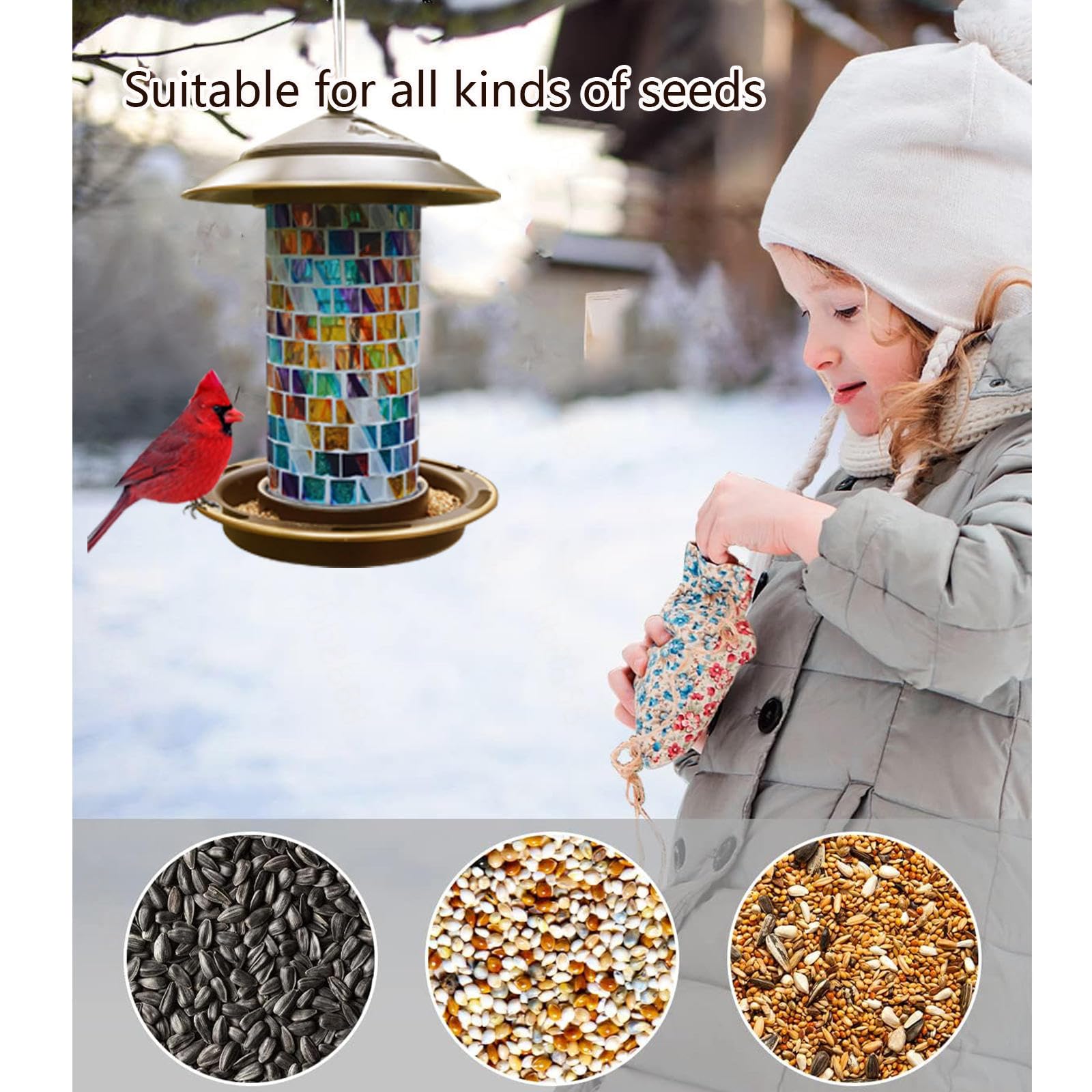 Amazon.co.jp: 野鳥の餌台 大容量 屋根付き 防水 大型屋外用鳥の餌箱