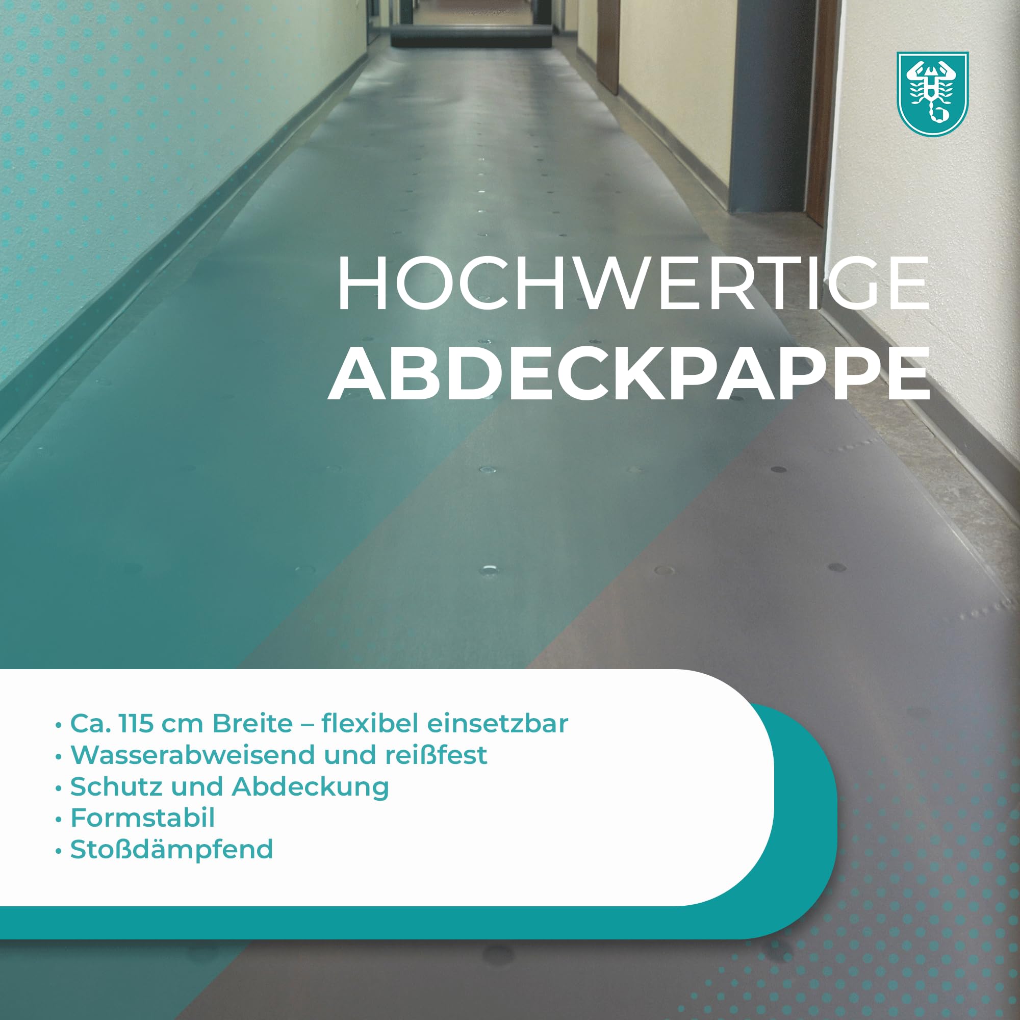 Scorprotect® Abdeckpappe 50 m² | 300 g/m² Milchtütenpapier | Robuste Schutzpappe für Boden, Renovierung und Malerarbeiten | 115 cm x ca. 43,5 m