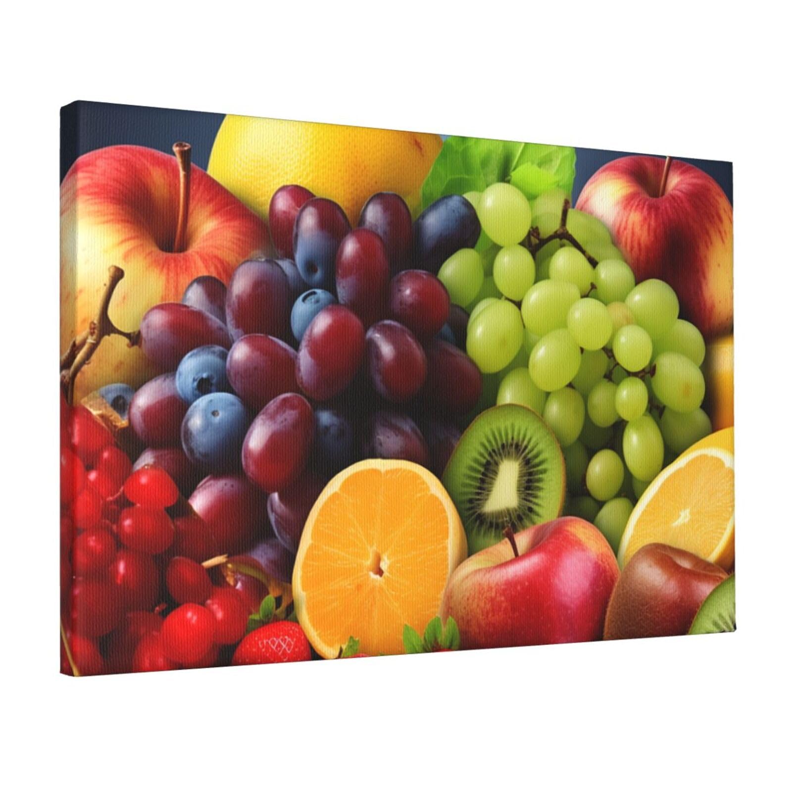 KLOPH Fruits Canvas Wall Art for Living Room 12"x18" Modern Artwork Painting for Bathroom Hanging Canvas Prints Aesthetic Wallart for Bedroom Kitchen Office Wall Decor