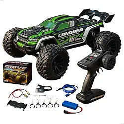 Carrinho Controle Remoto 50km/h 4X4 Automodelo Rc Competição Conquer com 2 Baterias Jipe Trilha 1:16