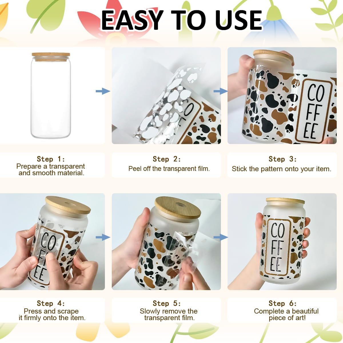 UV DTF Cup Wrap Transfer - 20 Sheets Spanish Flowers UV DTF Cup Wraps for 16 oz Glass Cups Water Bottle, Bible Verse Transfers Stickers, Scripture Quotes Creative DIY Uvdtf Decals Crafts Gifts