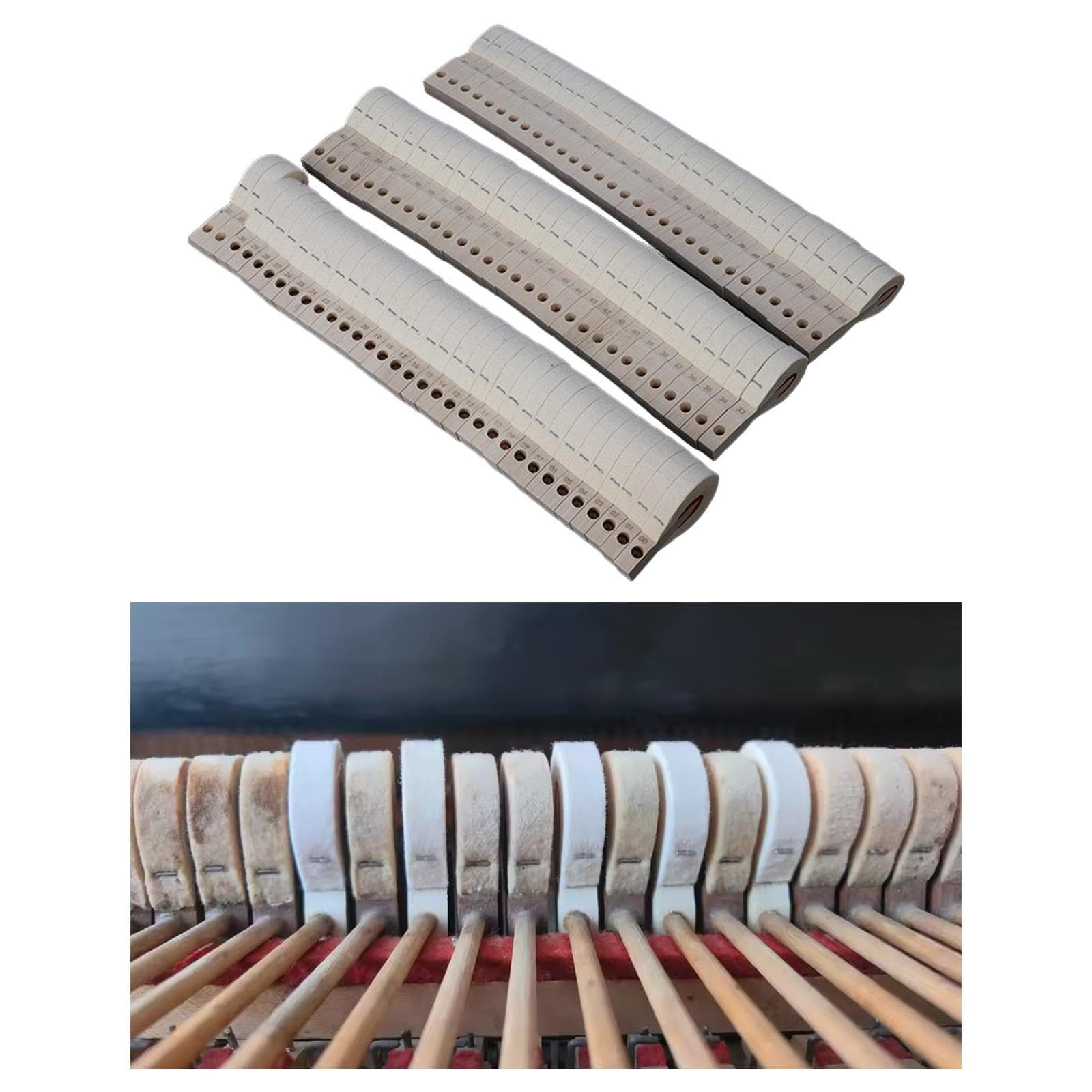 Kit di Accessori per Strumenti con Testa Smorzatore per Pianoforte Verticale 9s, Parti Scanalate, Triangolo di Riparazione, Adatto per Appassionat, Legno Bianco