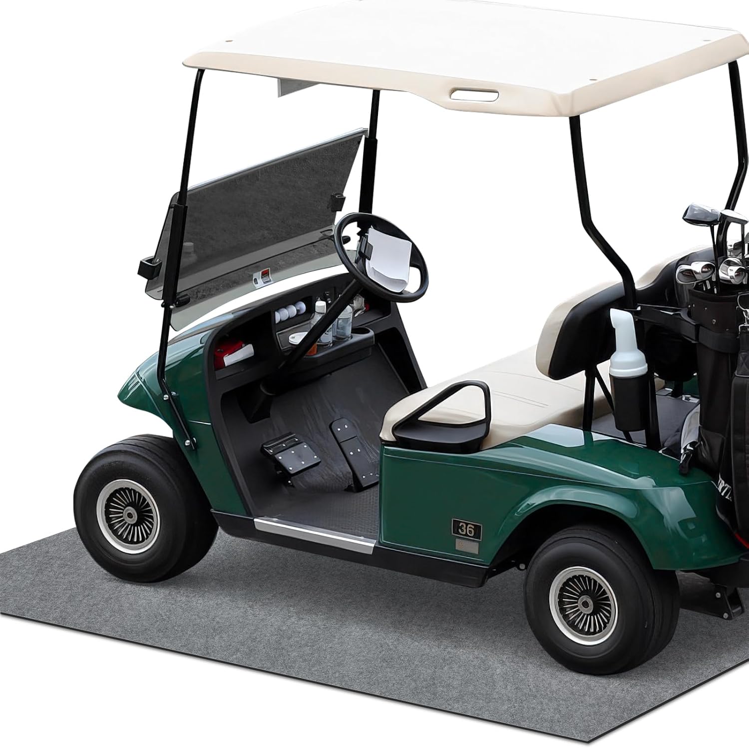 Garage Floor Mat, 72 x 96 Inches, Absorbent Oil Spill Protection - Non Slip, Reusable/Washable, for Cars, SUV, Golf Carts, Motorcycles