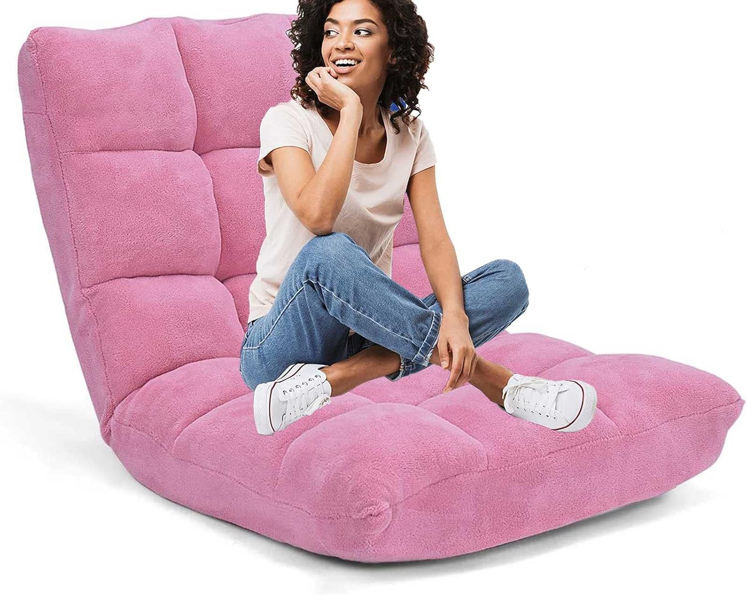 MZB Indoor Chaise Lounges, Folding Recliner Sofa Floor Chair, 6 Angle Adjustment Folding Chair, Back Support Floor Seat, for Meditation, Reading, Watching, Video-Gaming : Home & Kitchen