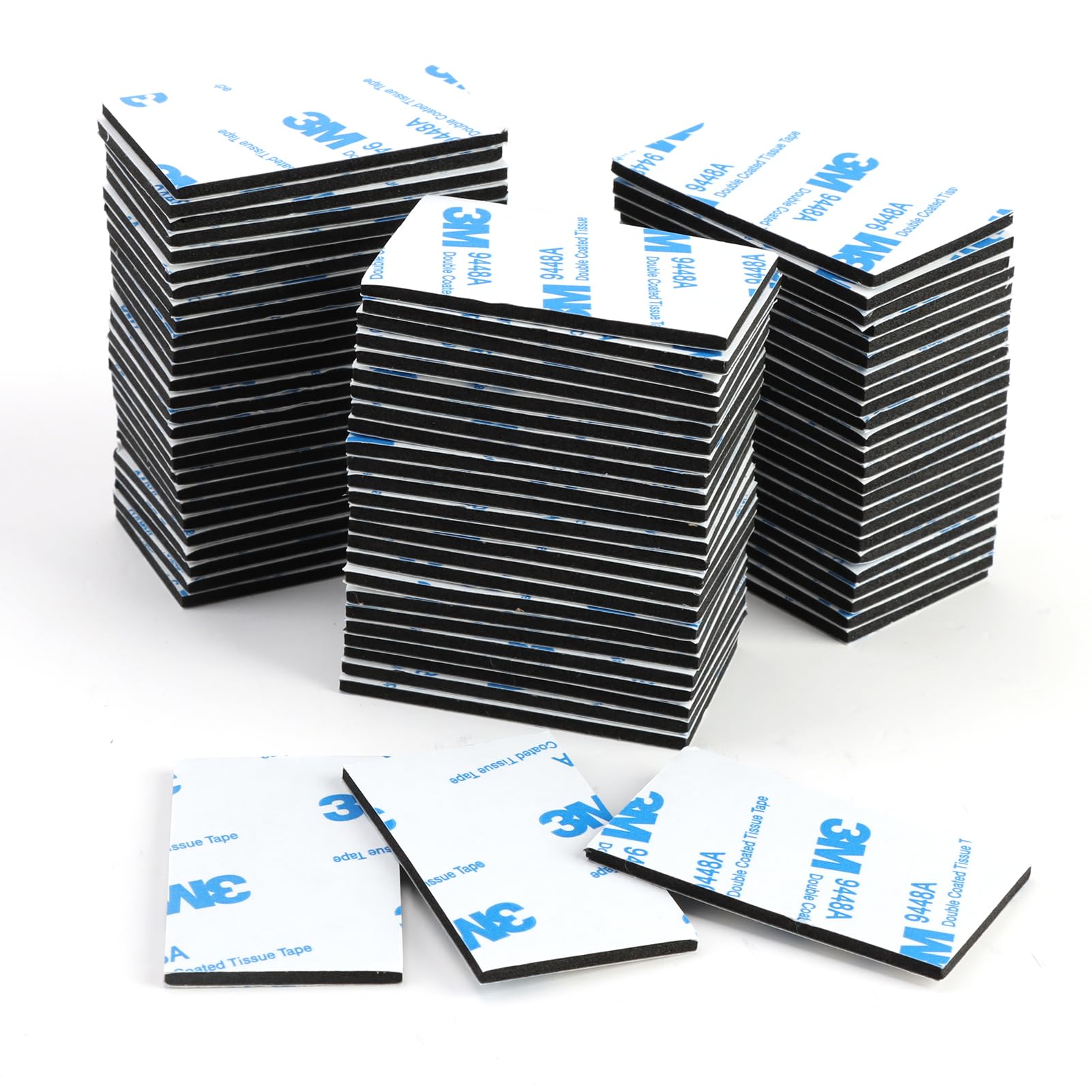 Double Sided Tape Pad 80PCS Black Eva Foam Extra Strong Sticky Double-Sided Pads Set 50mm X 30mm Rectangle Heavy Duty Mounting Super Adhesive Tapes Pads for Indoor Outdoor Walls Carpet Wooden Floors