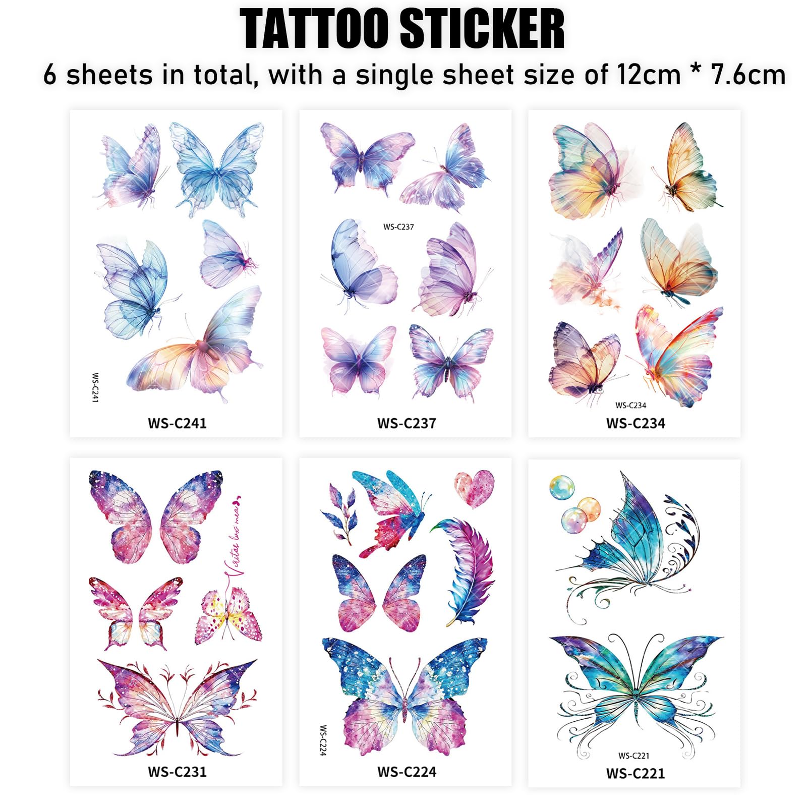 JSTHHTT 8 PCS Face Gems Glitter and 6 PCS Temporary Butterfly Tattoos, Rhinestone Face Glitter, Festival Face Stickers Set - Image 3
