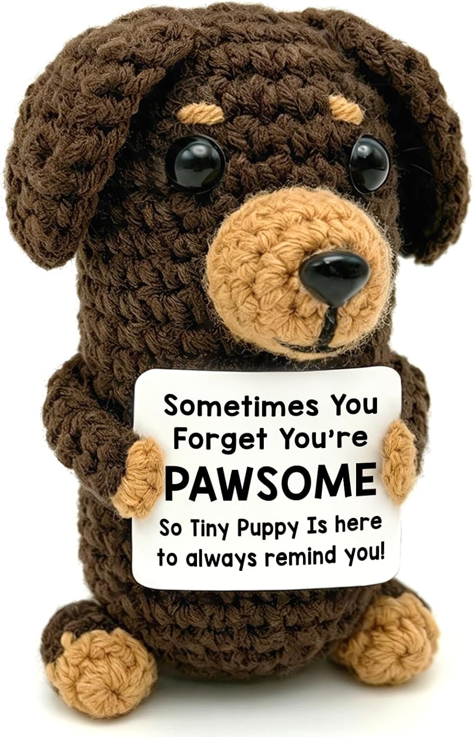 Dachshund Gifts for Women Men Birthday, Crochet Dachshund Weiner Gift for Dog Mom Dad Friends Coworkers, Funny Handmade Emotional Positive Support Puppy Dog Crochet Desk Decor