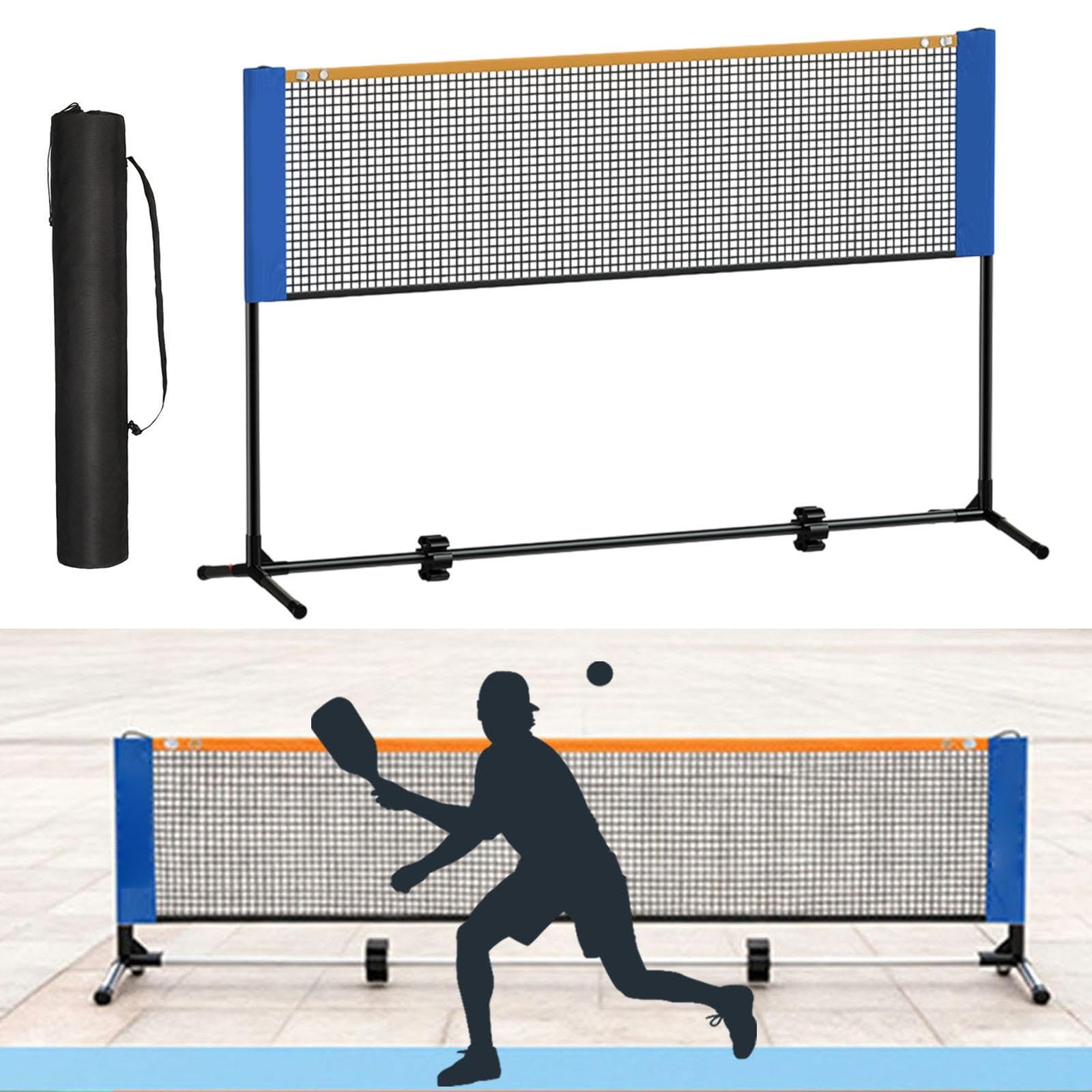 Badminton Netz Tragbarer Netzständer für Badminton Set Inklusive Transporttasche Und Widerstandsfähigem Netzgewebe für Kinder Erwachsene Training Hint