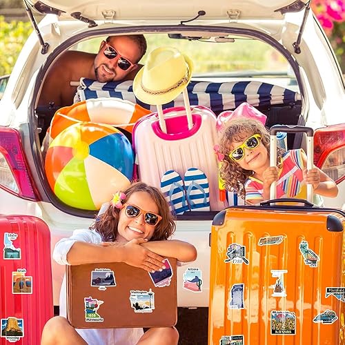 Miniatura 8 de 2 calcomanías de viaje de 18 x 12 pulgadas para caravana de Estados Unidos y mapa visitado, accesorio de remolque de viaje para remolques de viaje,