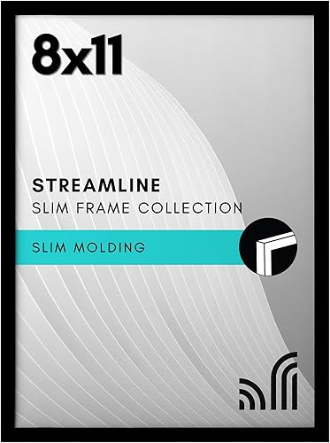 Vista 134 de Americanflat - Portarretratos de 7x10 pulgadas con borde delgado y vidrio inastillable, colección Streamline, marco para exhibir en pared y mesa
