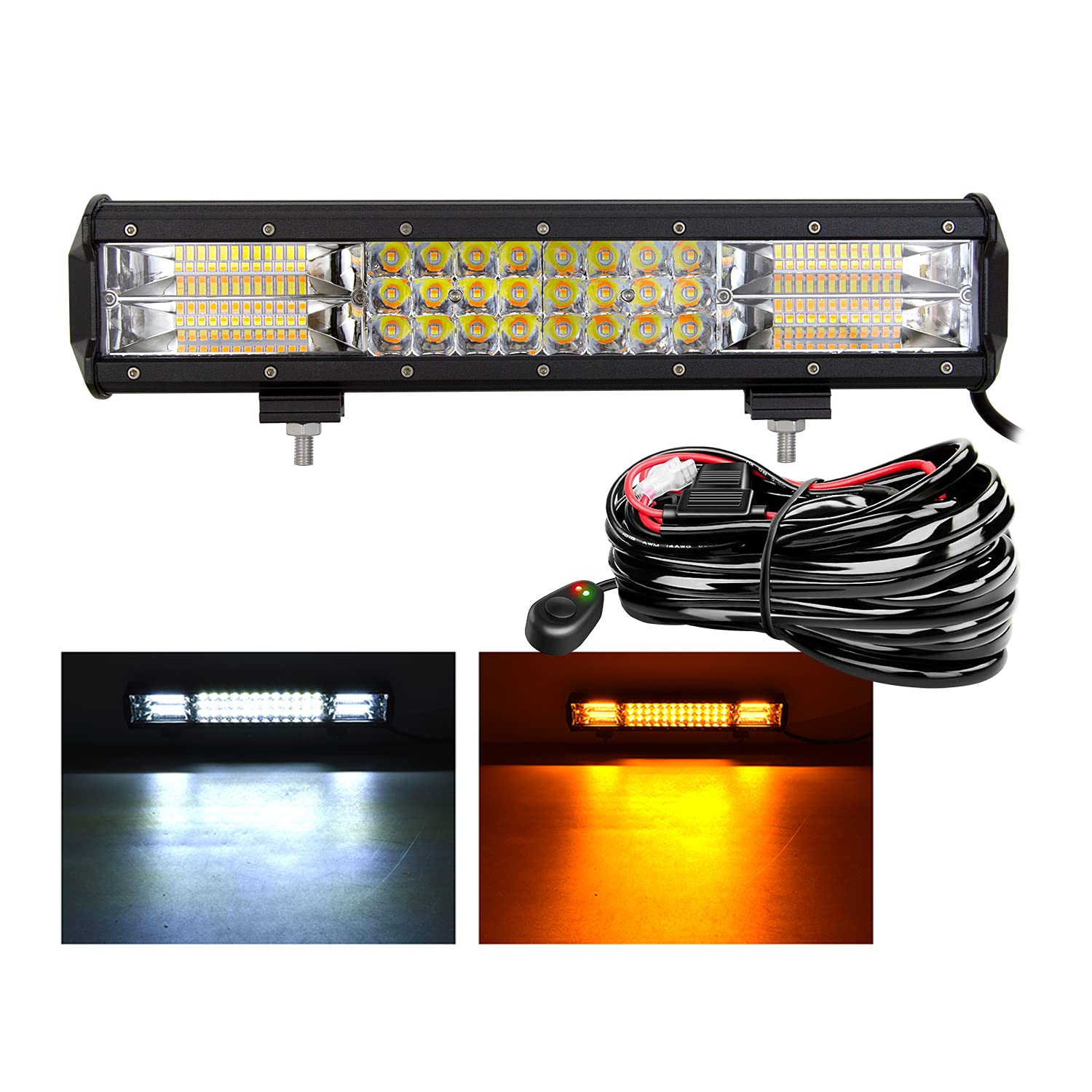 RIGIDON estroboscópica barra de luz led 15 pulgadas 38cm 216W ámbar blanco