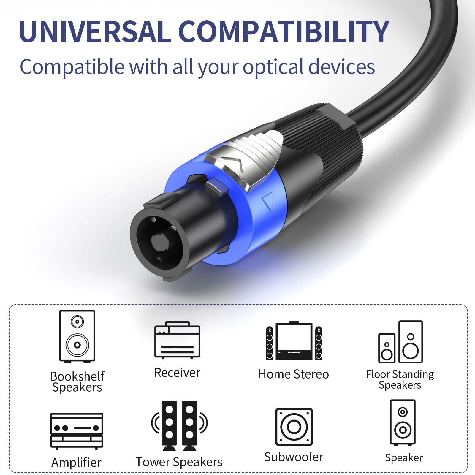 Cable de altavoz Speakon a Speakon Macho a Macho 10M Profesional DJ/PA Audio Amplificador 4pack