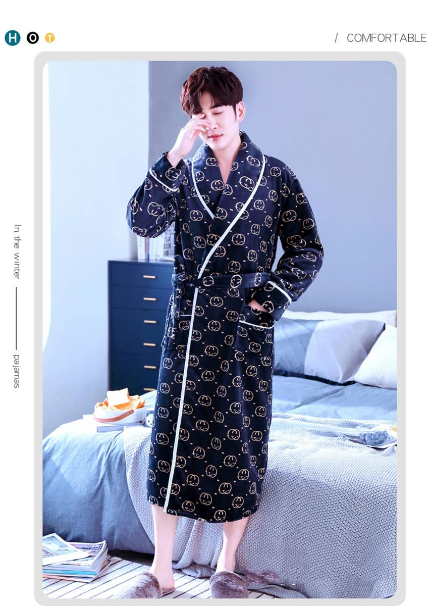 Amazon.com: PRMDDP Mens Dressing Gowns, Luxury Dressing Gown, Fleece Bath  Robes for Men (Color : A, Size : Large) : Clothing, Shoes & Jewelry