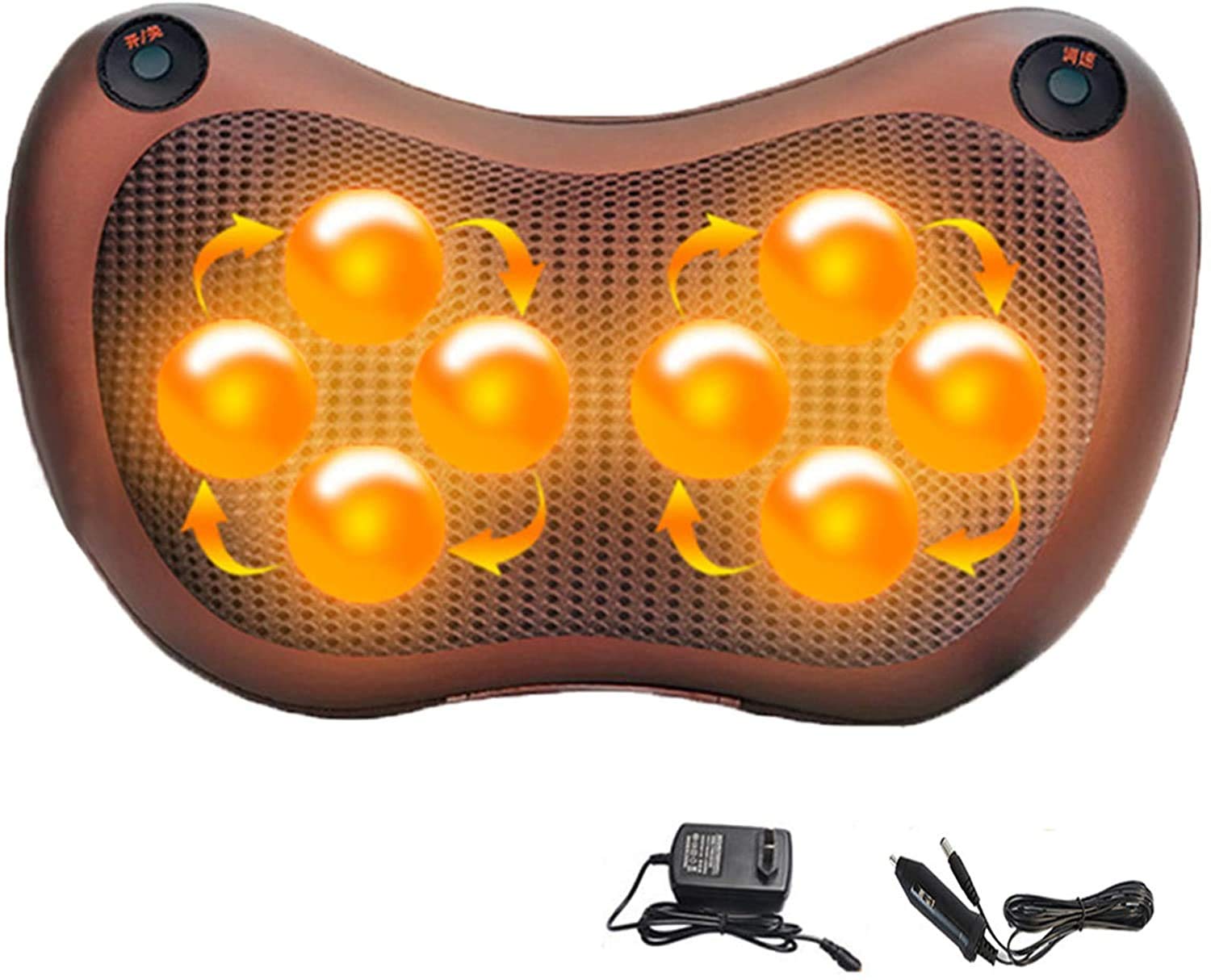 Dig-LoMassage Pillow, Massagers for Neck and Back with Heat, 8 Massage Heads, for Muscle Pain Relief, Suitable for Home Office and Car, Best Gift for Parents