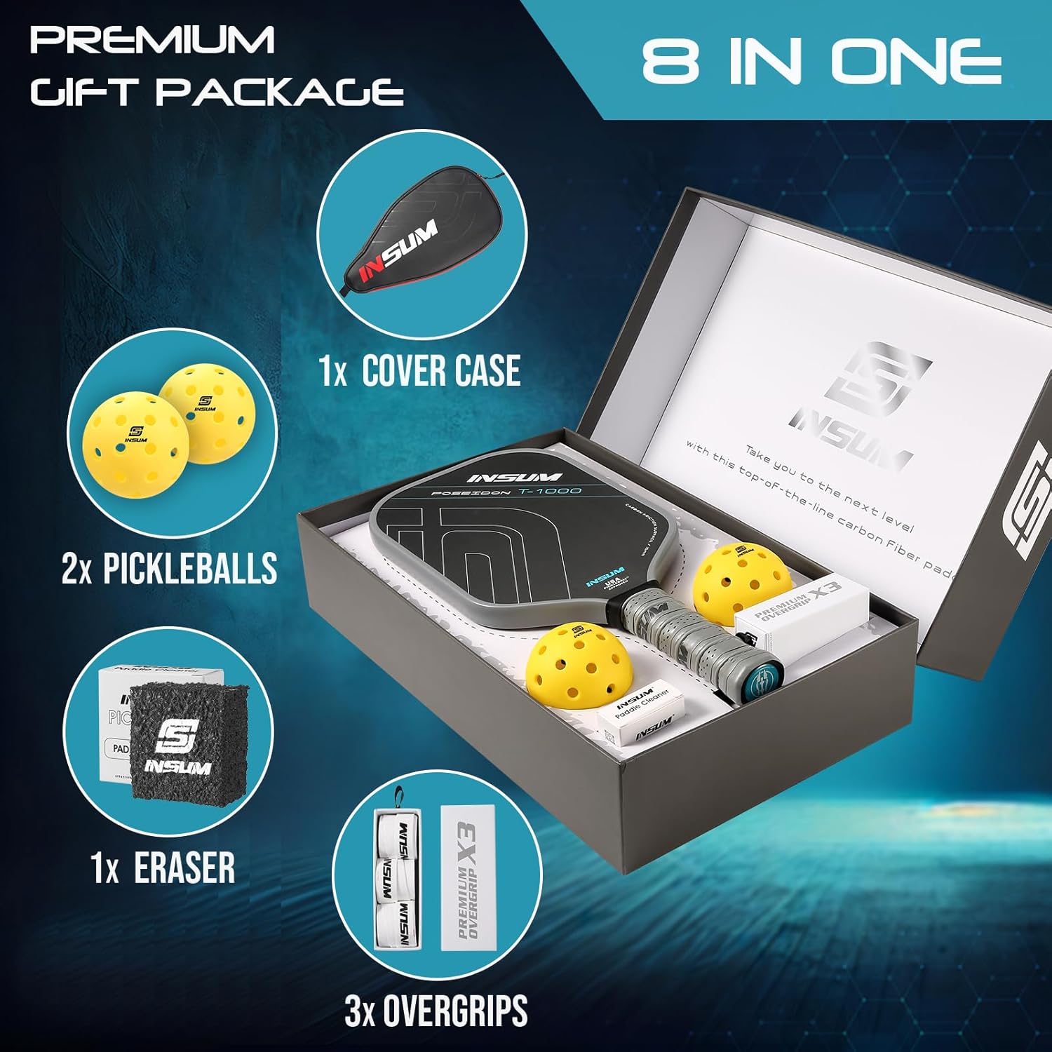 Pickleball Paddles, Carbon Fiber Pickleball Paddle with Power Polymer Core, USAPA Approved, Pro Pickleball Rackets for Ultimate Spin & Consistency, Come with Cover - Image 5