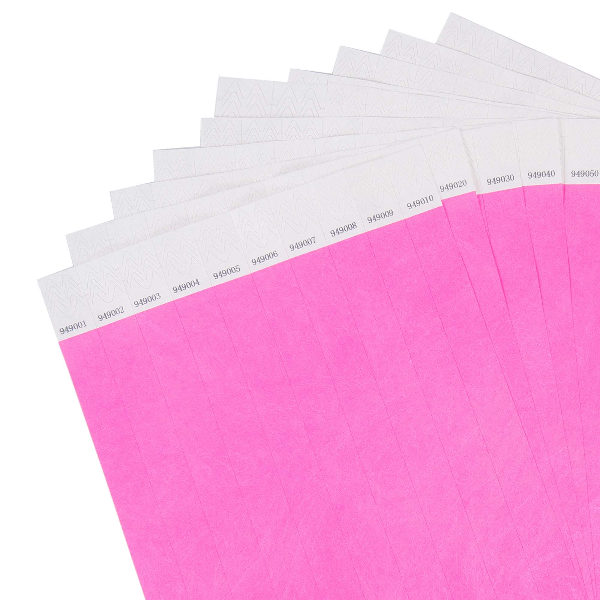 L LIKED 100 Pcs Numbered Wristbands for Events Waterproof Paper Neon Wristbands Party Bands Entrance Wrist Bands for Events Music Festival Concert Contest (Fluorescent Pink) - Image 3