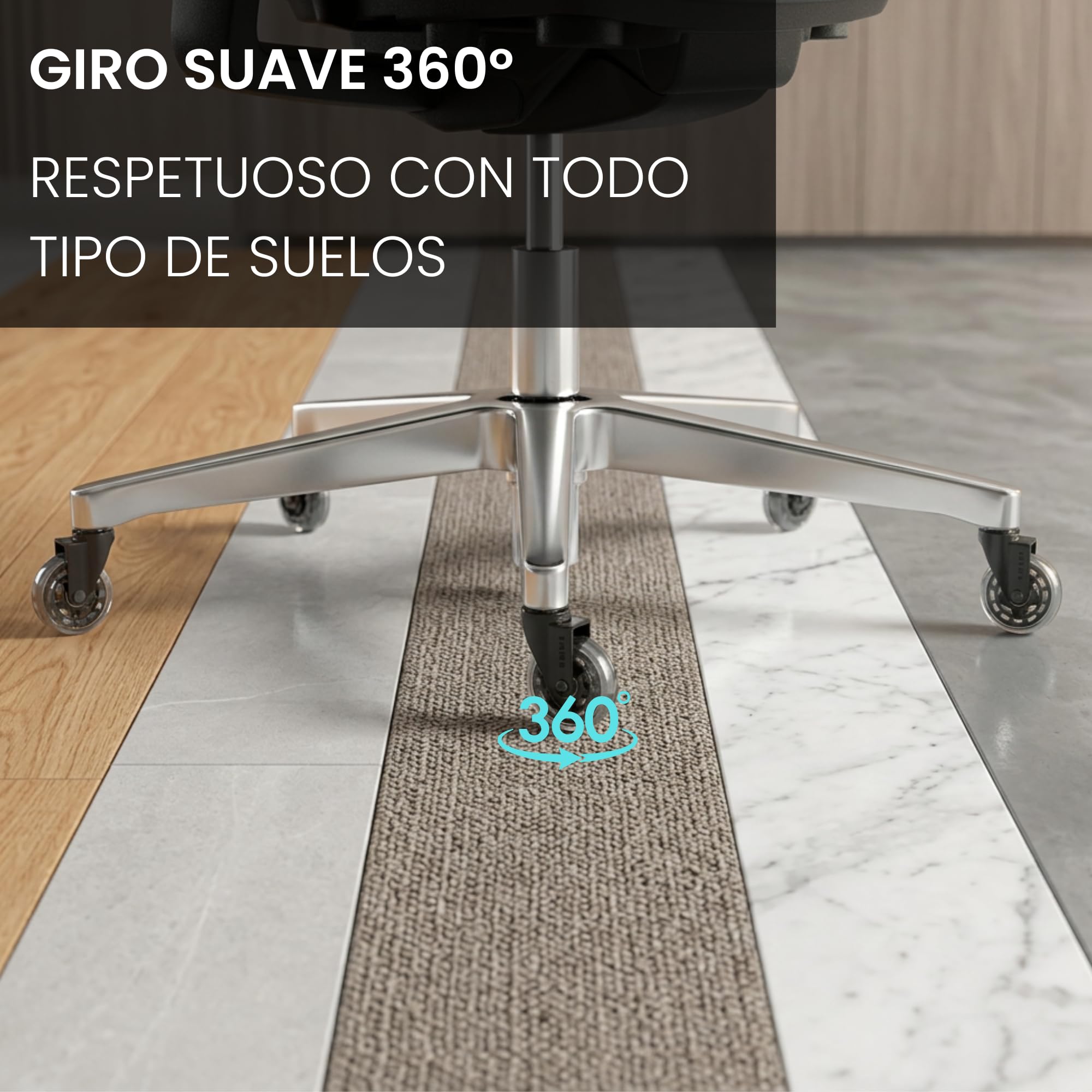 Ediesi, Ruedas Silla Oficina Silicona (Juego de 5) – Ruedas Giratorias Silenciosas y Suaves – Recambio Universal 11x22mm – No Rayan Suelo, Alta Resistencia Acero (11x22 mm) — view 6